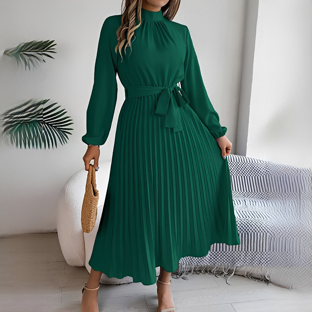 Jessy - Plissiertes Langarmkleid für Frauen