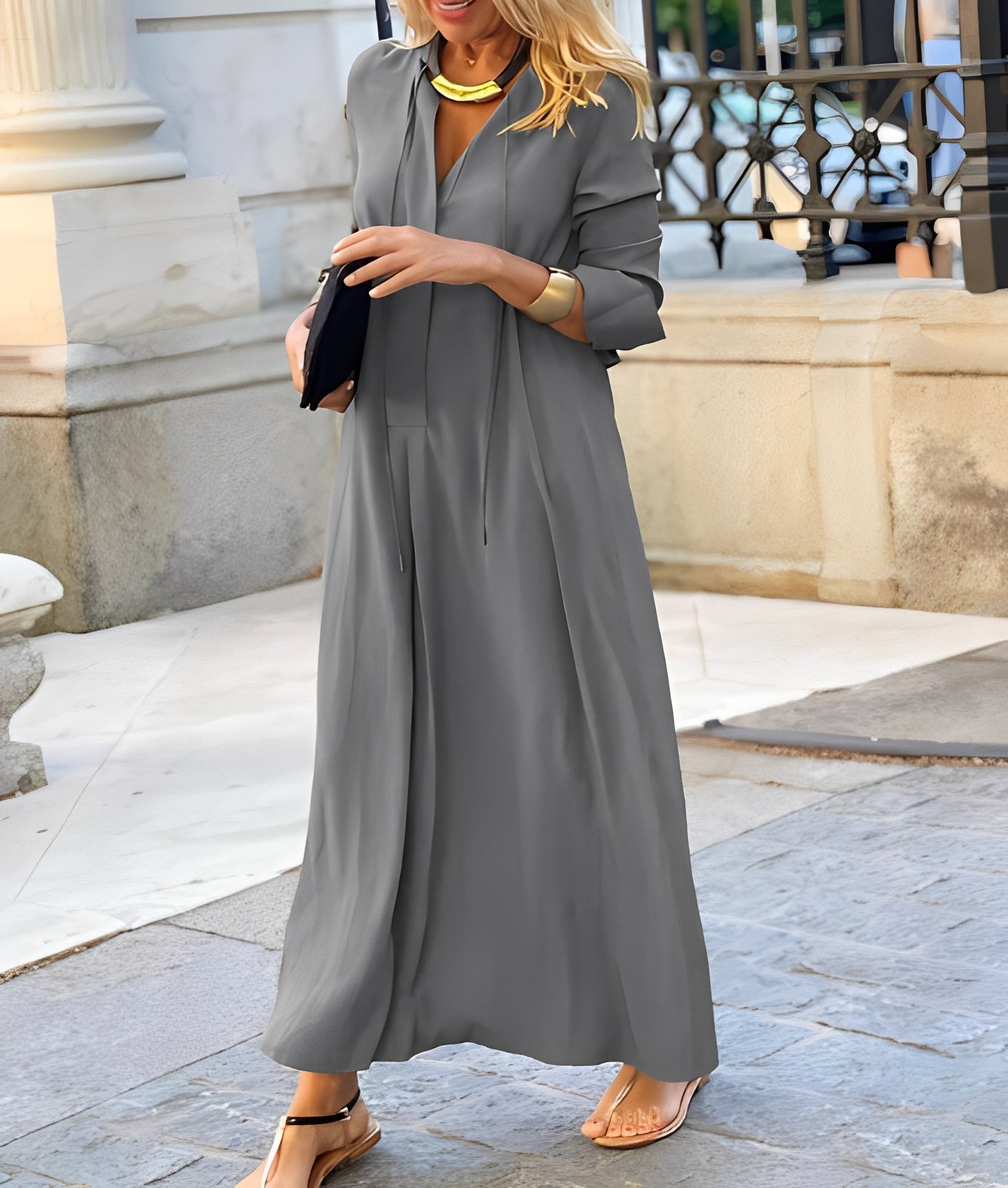 Nicole - Bequemes, locker geschnittenes Maxikleid für Damen