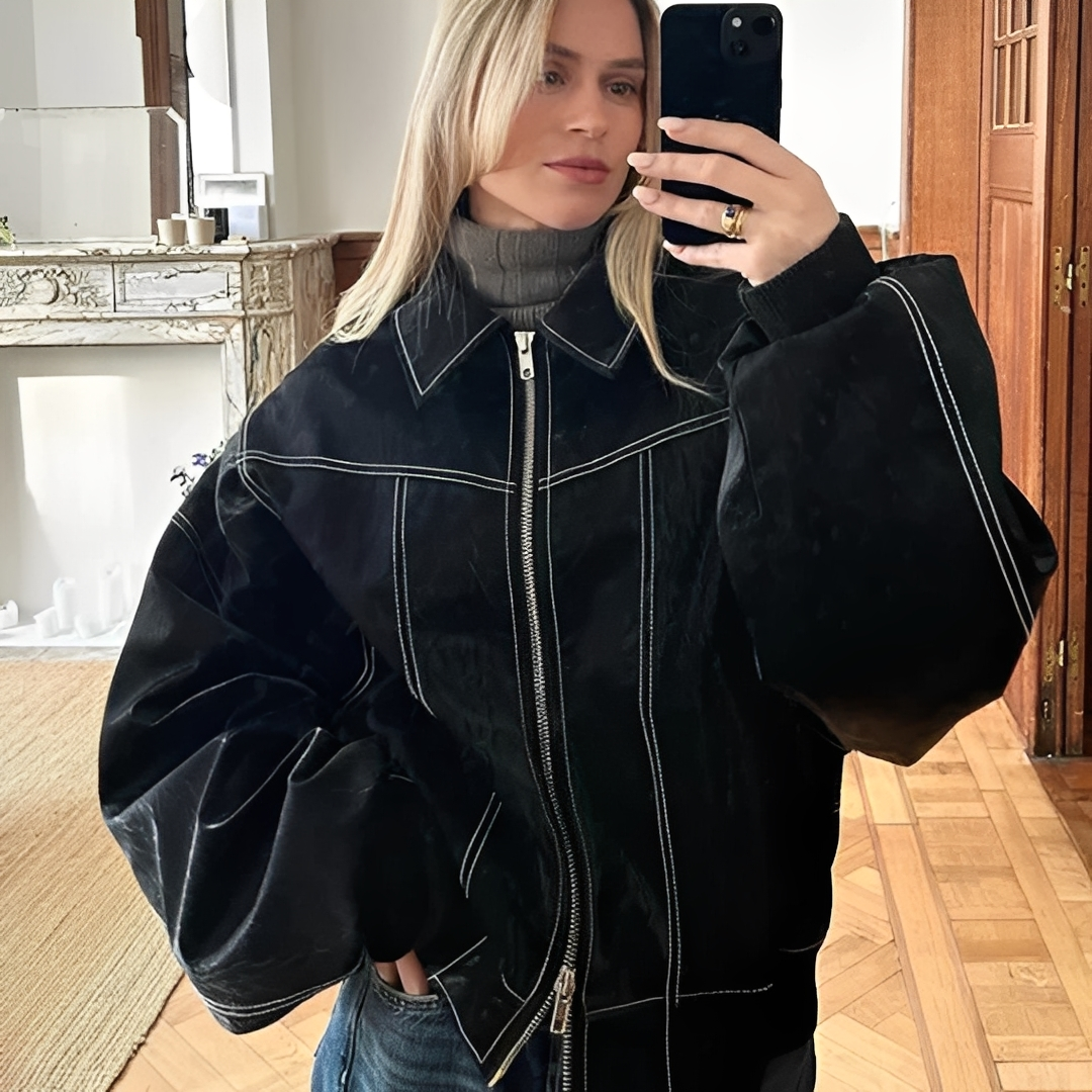 Céllee - Oversize-Winterjacke aus Leder für Damen