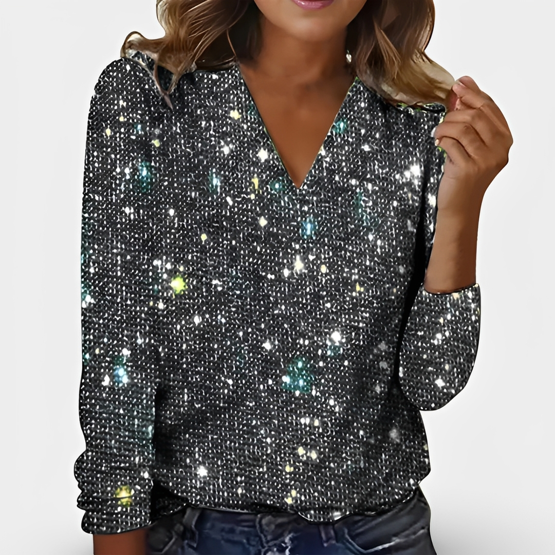 Casandra - Trendy Glitzeroberteil für Frauen