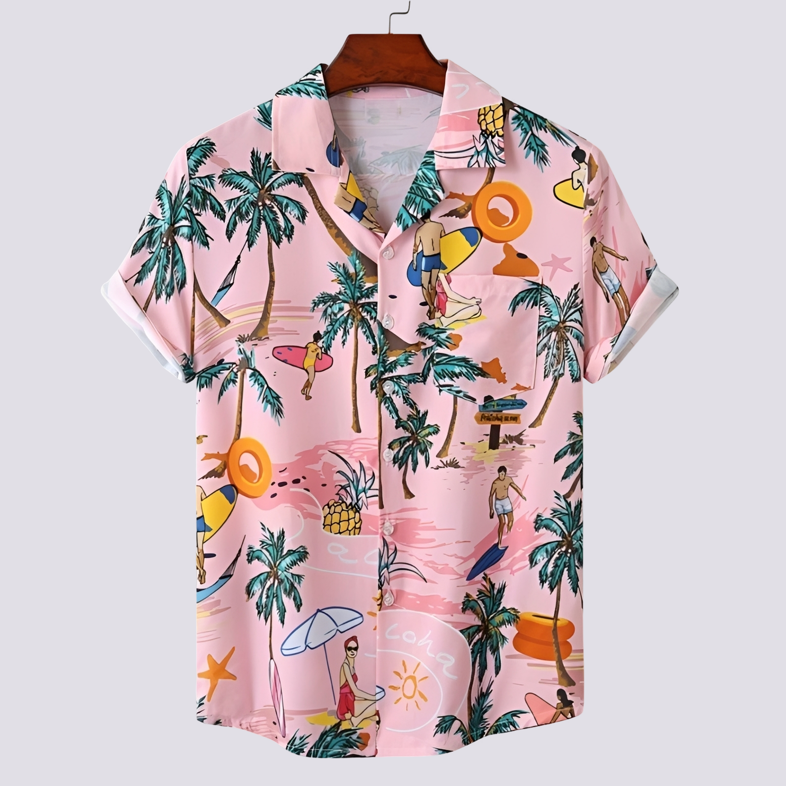 Ronan - Elegantes Herrenhemd mit hawaiianischem Muster