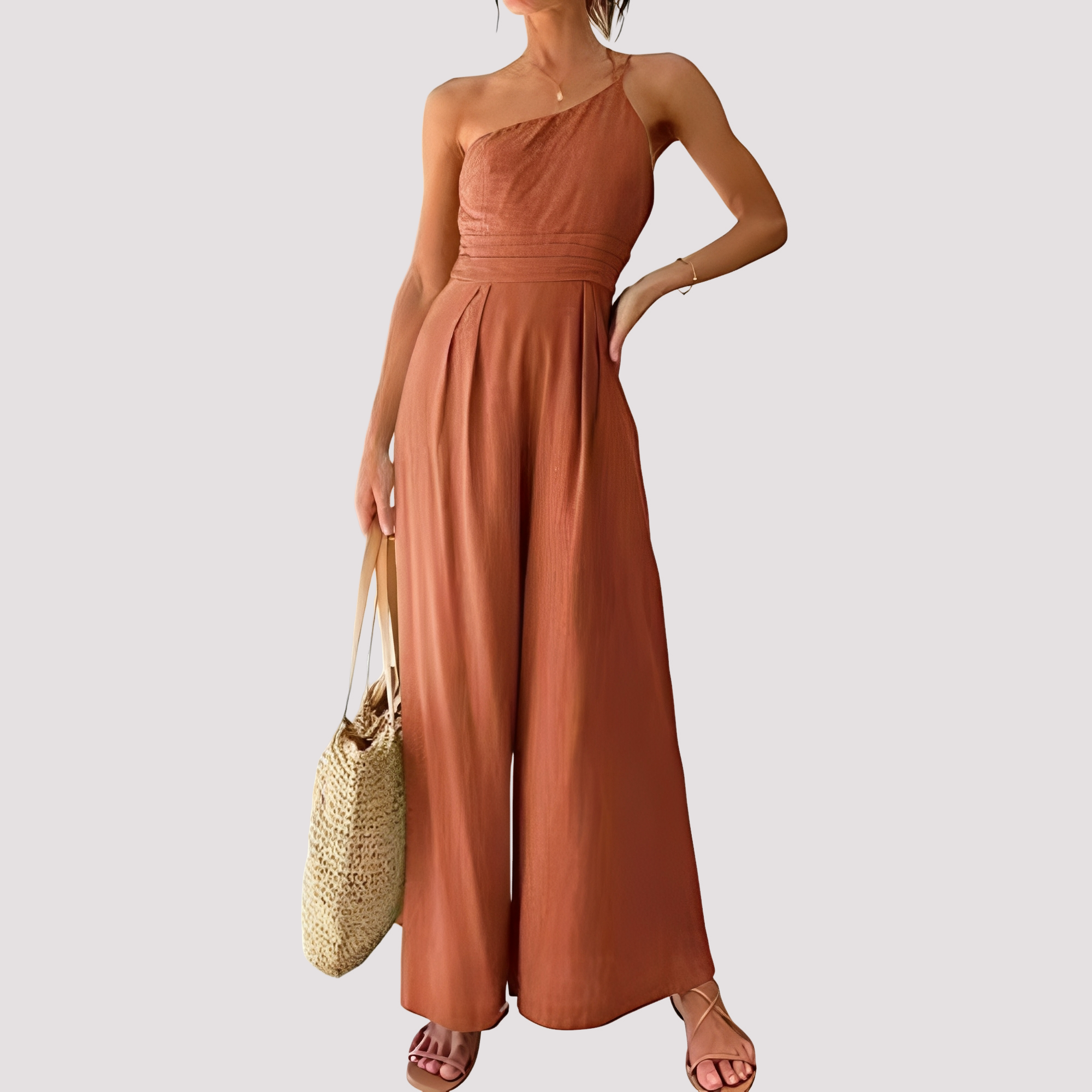 Carla - Schicker Jumpsuit für Damen mit einem Schulterträger und weitem Bein