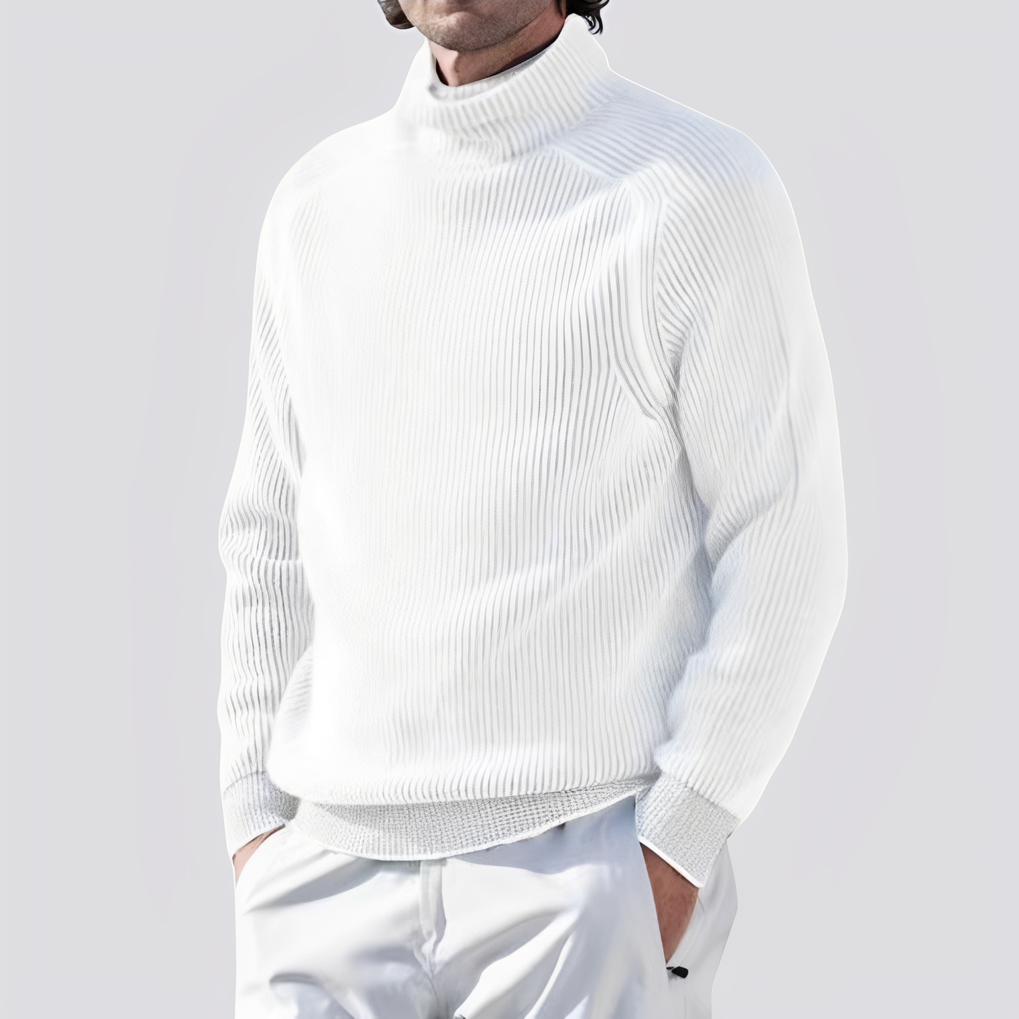 Zack - Herren-Strickpullover mit Rippdesign, warm und trendy