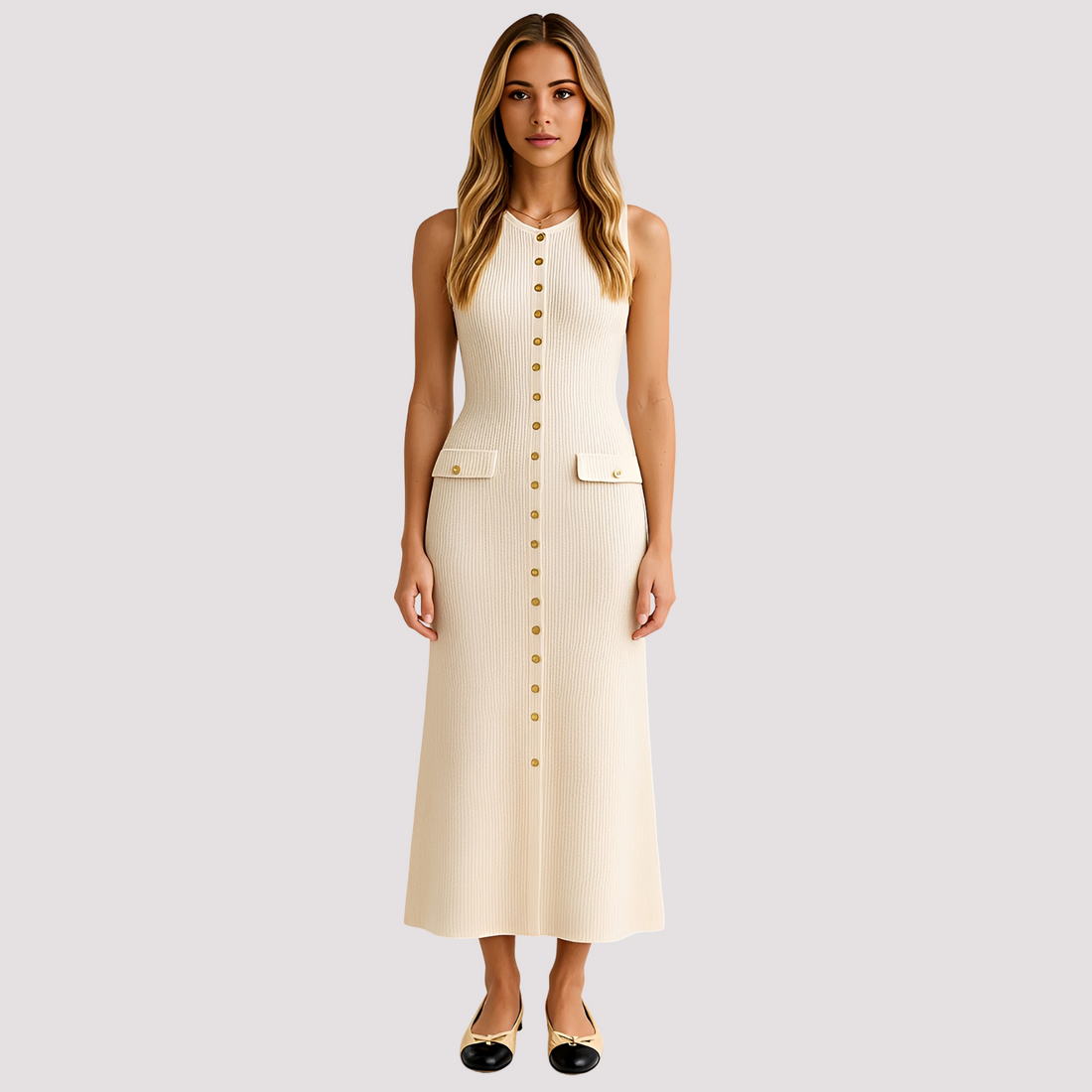 Jorja - Elegantes Midikleid mit Knöpfen