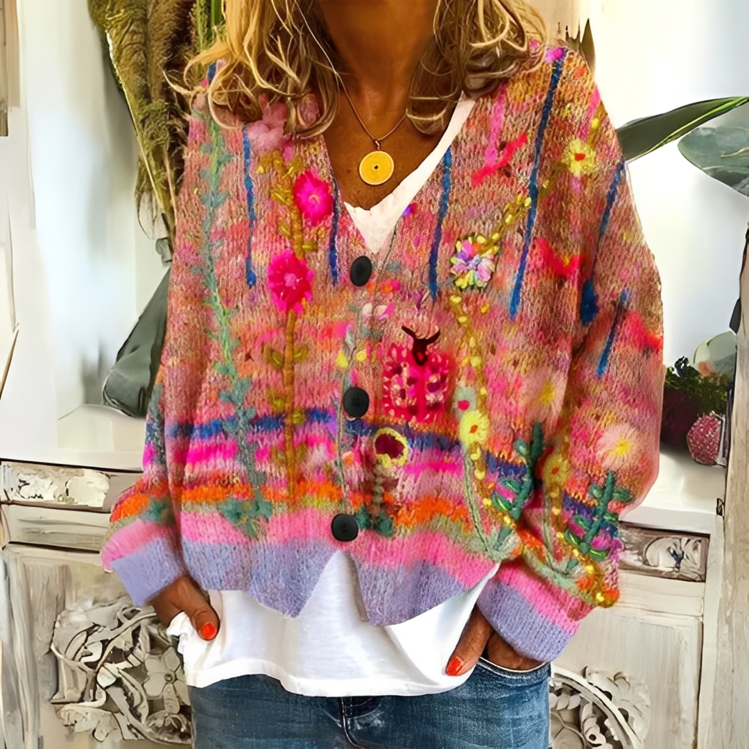 Yasmina - Gemütlicher und bunter Strickpullover für Damen