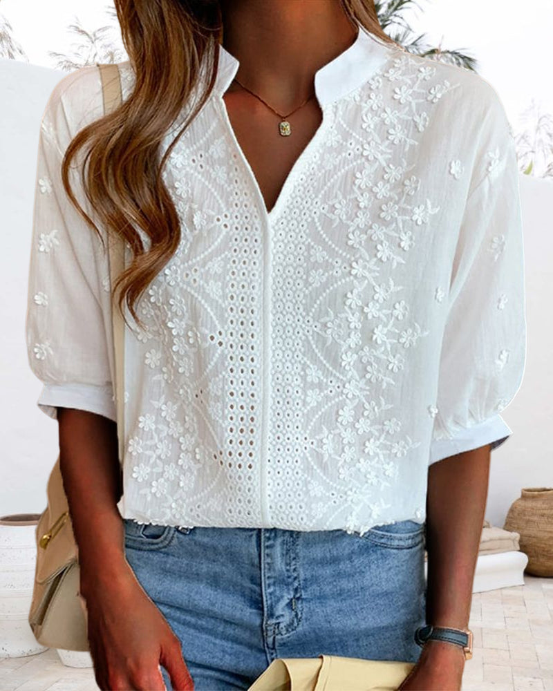 Dina - Schicke bestickte Bluse