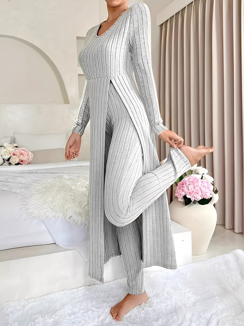 Lisabet - Elegantes Damen-Set aus weichem Rippstoff