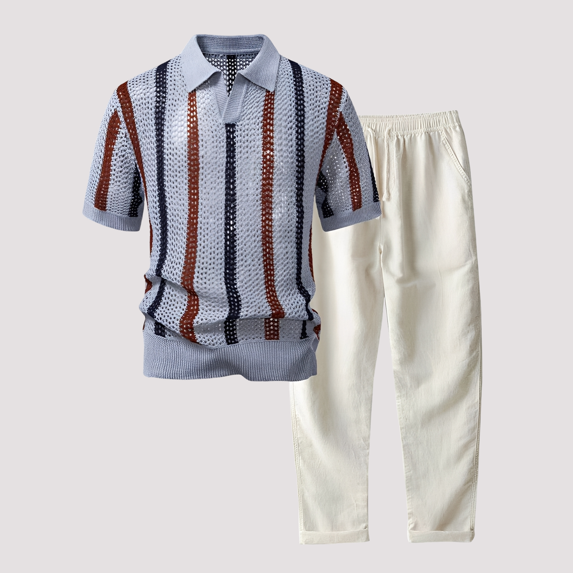Richards - Bequemes Streifen-Polo mit passender Hose