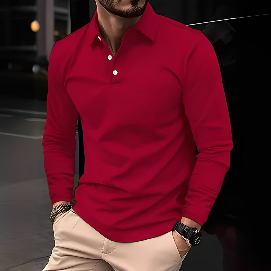 Deacon - Komfortables Langarm-Poloshirt für Herren