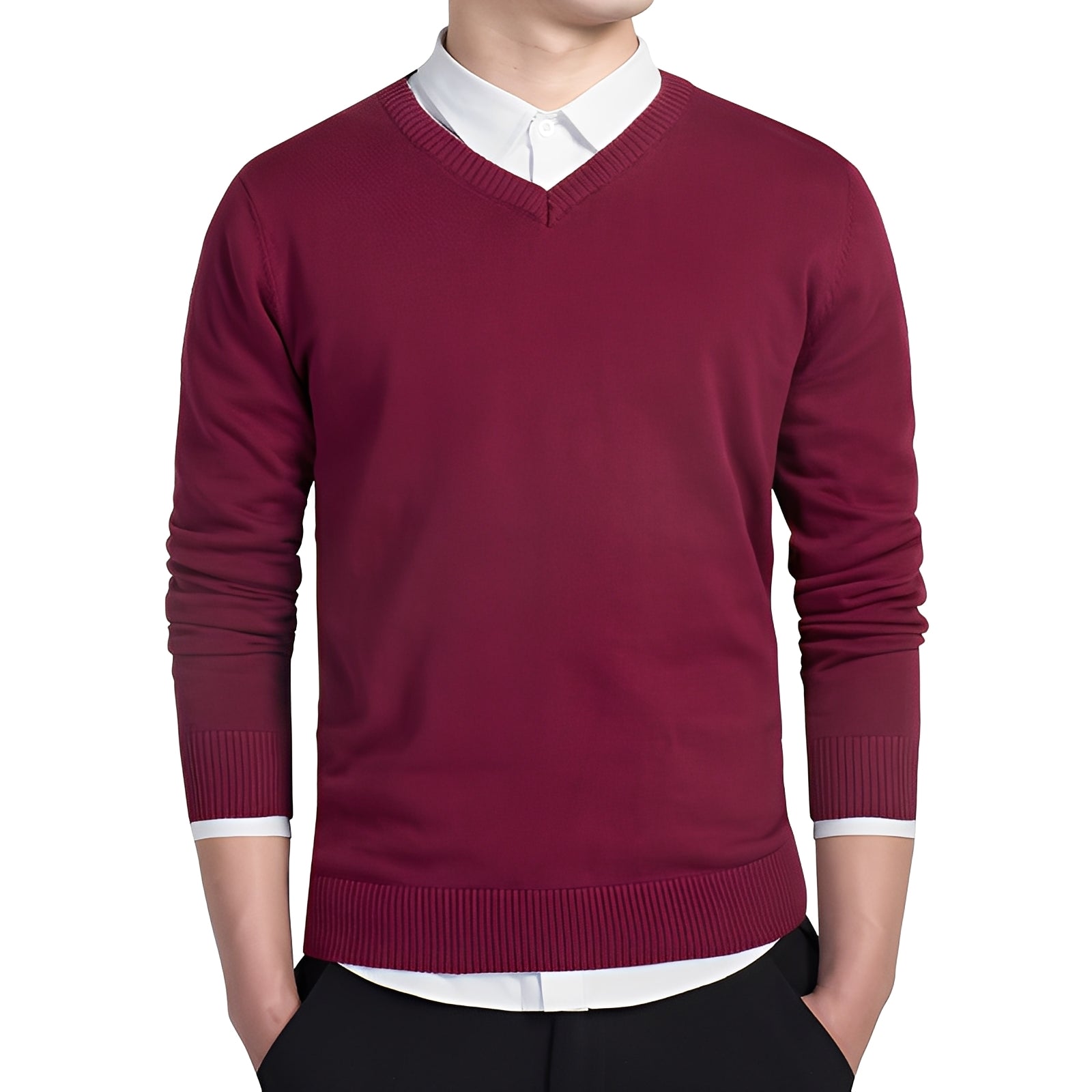 Tom – Herrenpullover mit V-Ausschnitt