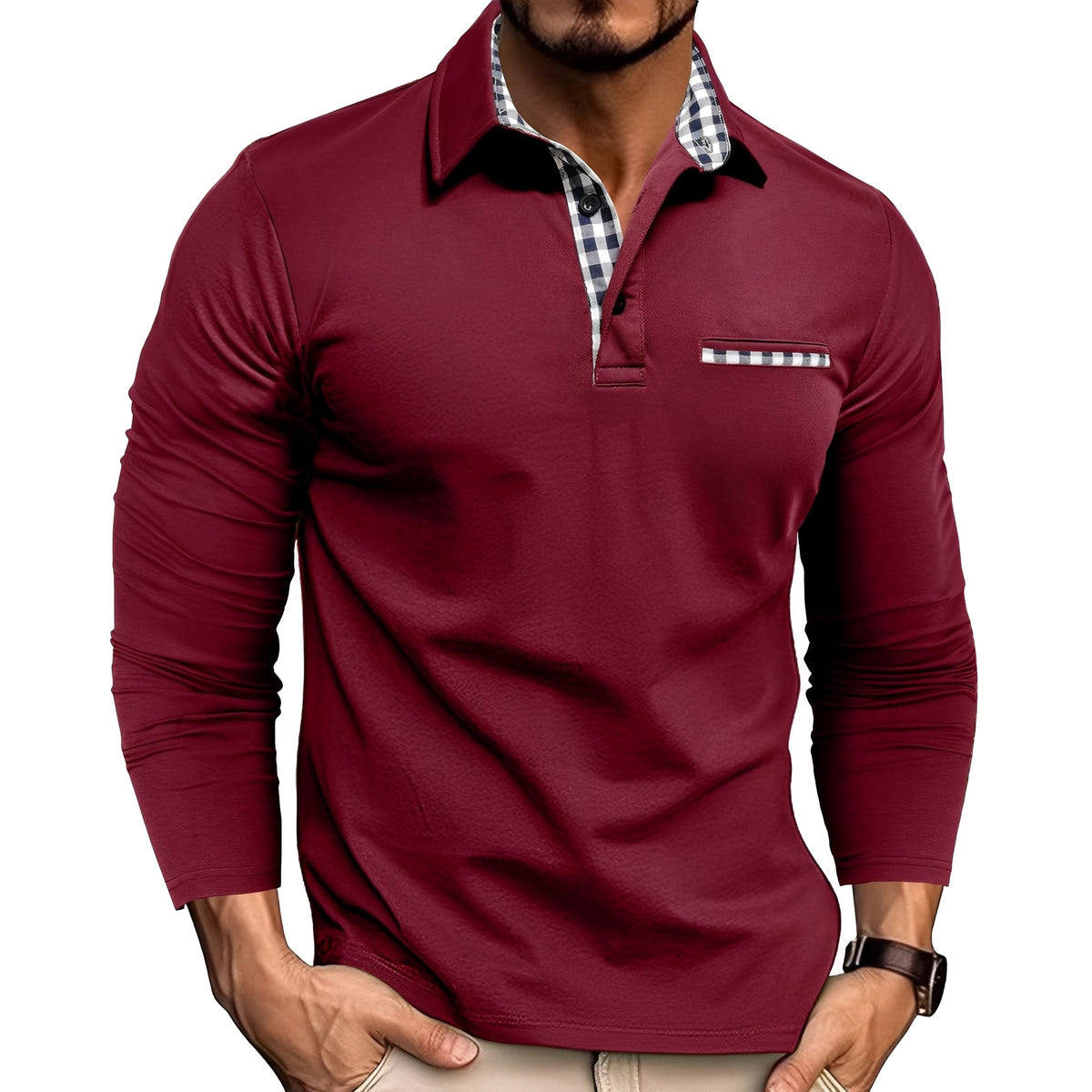 Rupert - Herren-Poloshirt mit langen Ärmeln, leicht