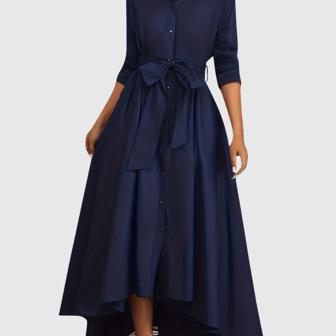 Livienne – Maxikleid Elegant mit Tailliertem Gürtel