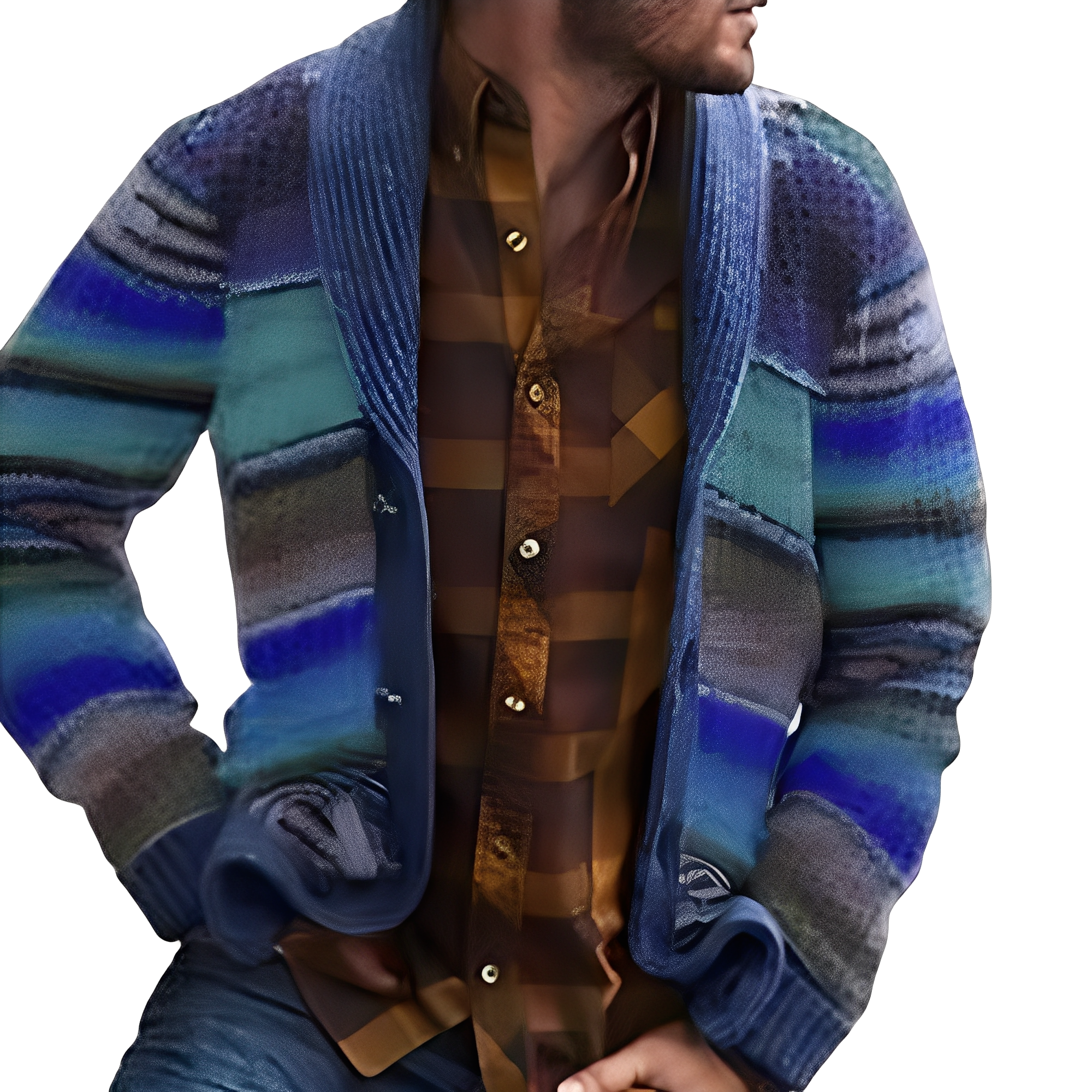 Holden - Modische, bunte Herren-Strickjacke