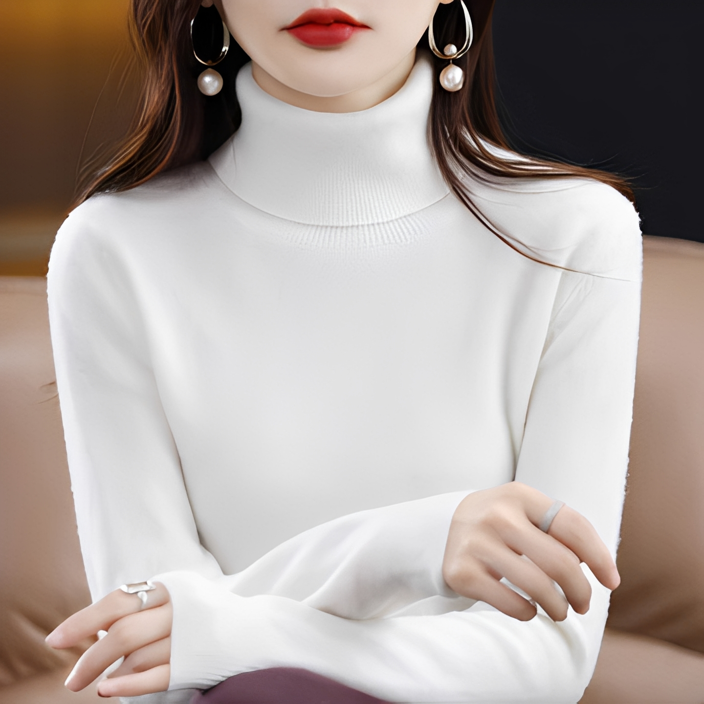 Katerly - Damen Rollkragenpullover für den Winter