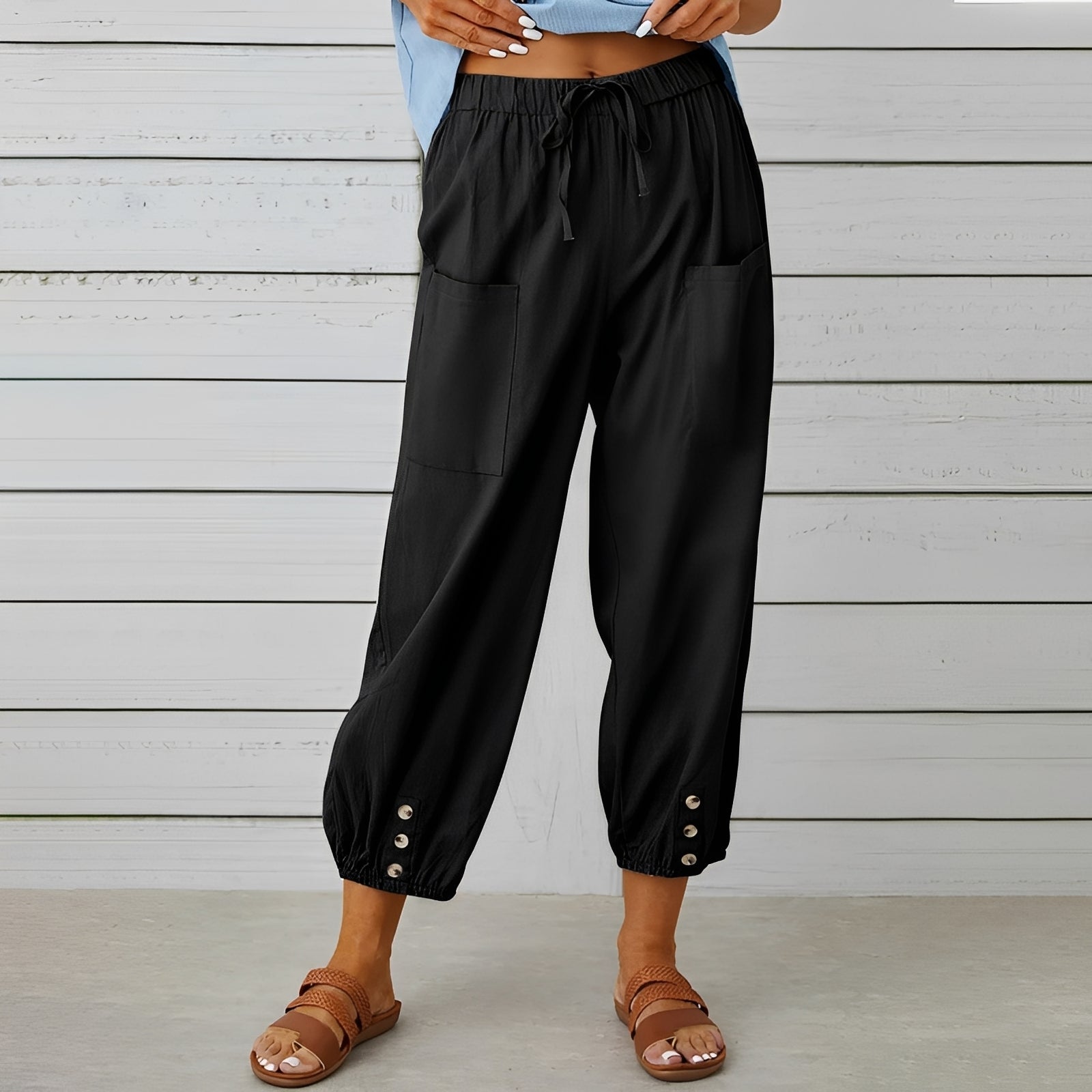 Christa - Weite, lässige und verkürzte Hose für Frauen