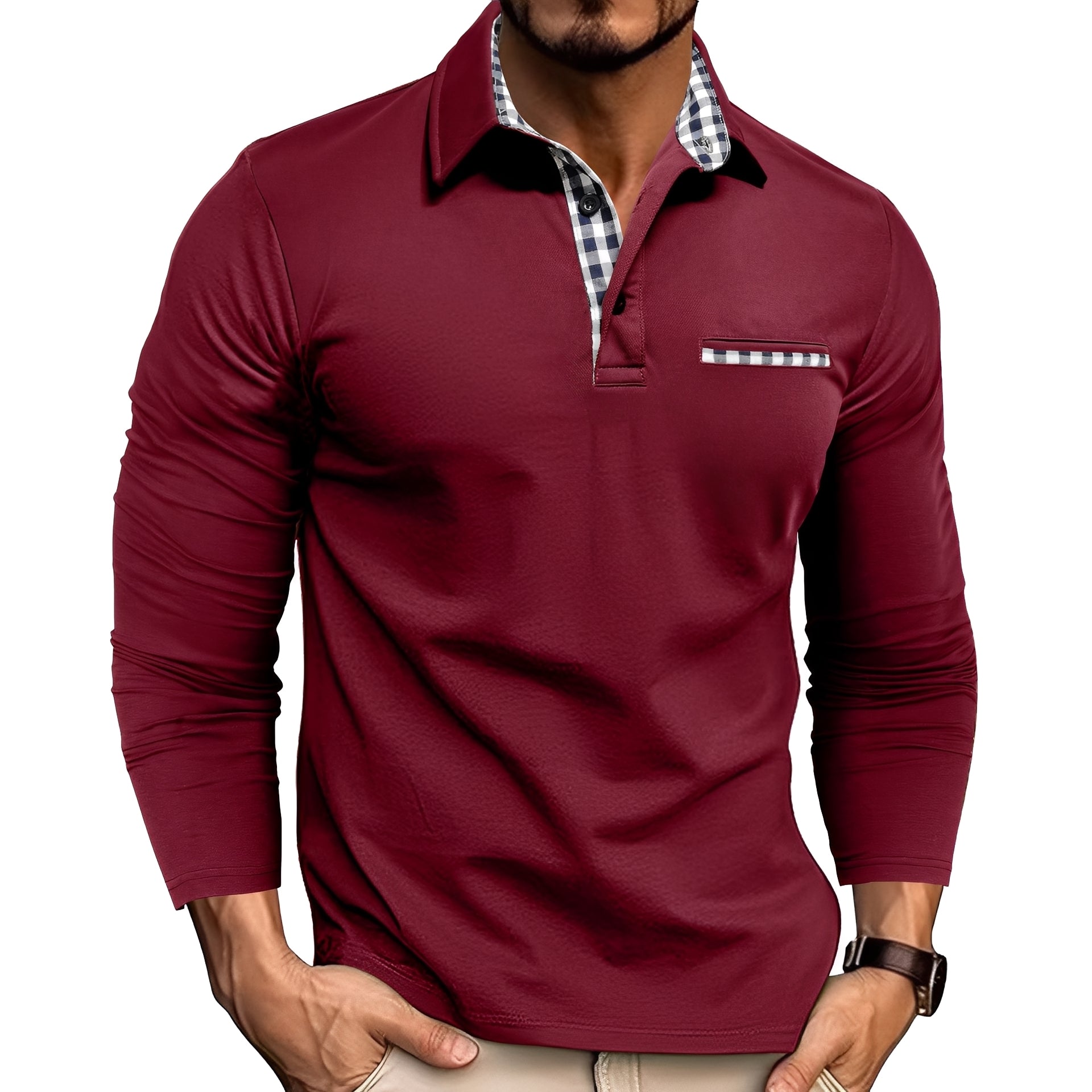 Jerome - Bequemes Langarm-Herren-Poloshirt