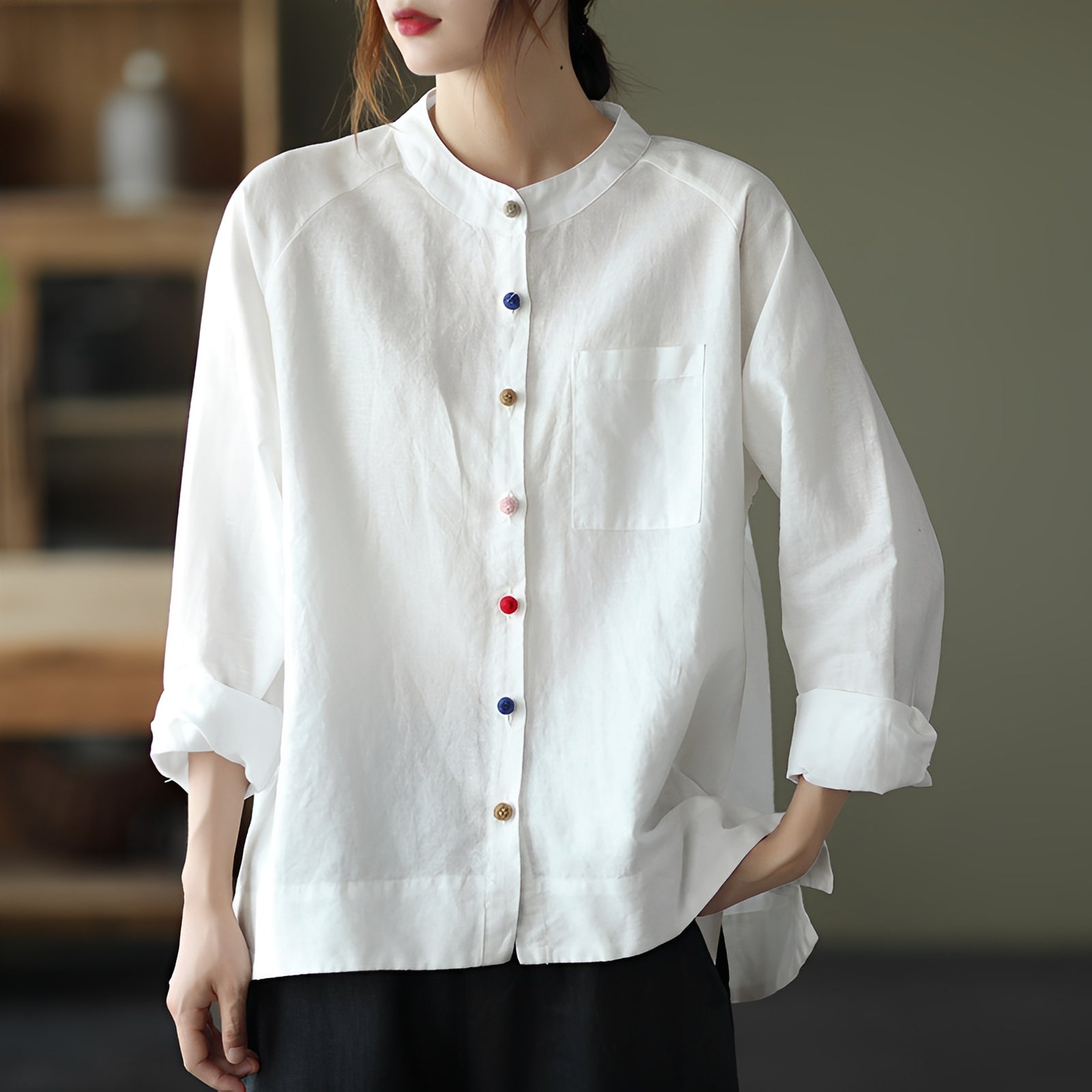 Nellie - Lässige Bluse mit Taschen für Frauen