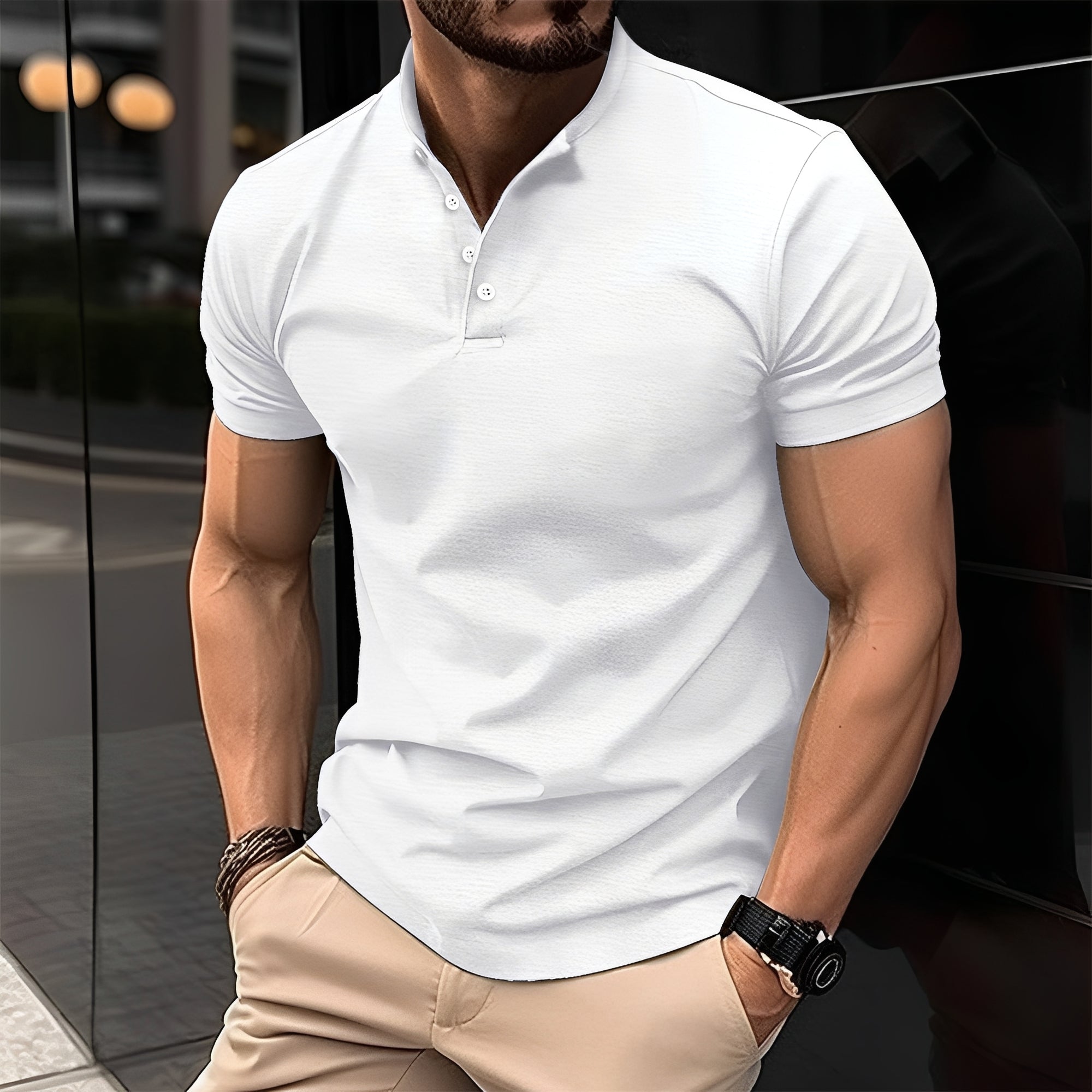 Peter - Legeres Herrenpoloshirt mit Knopf