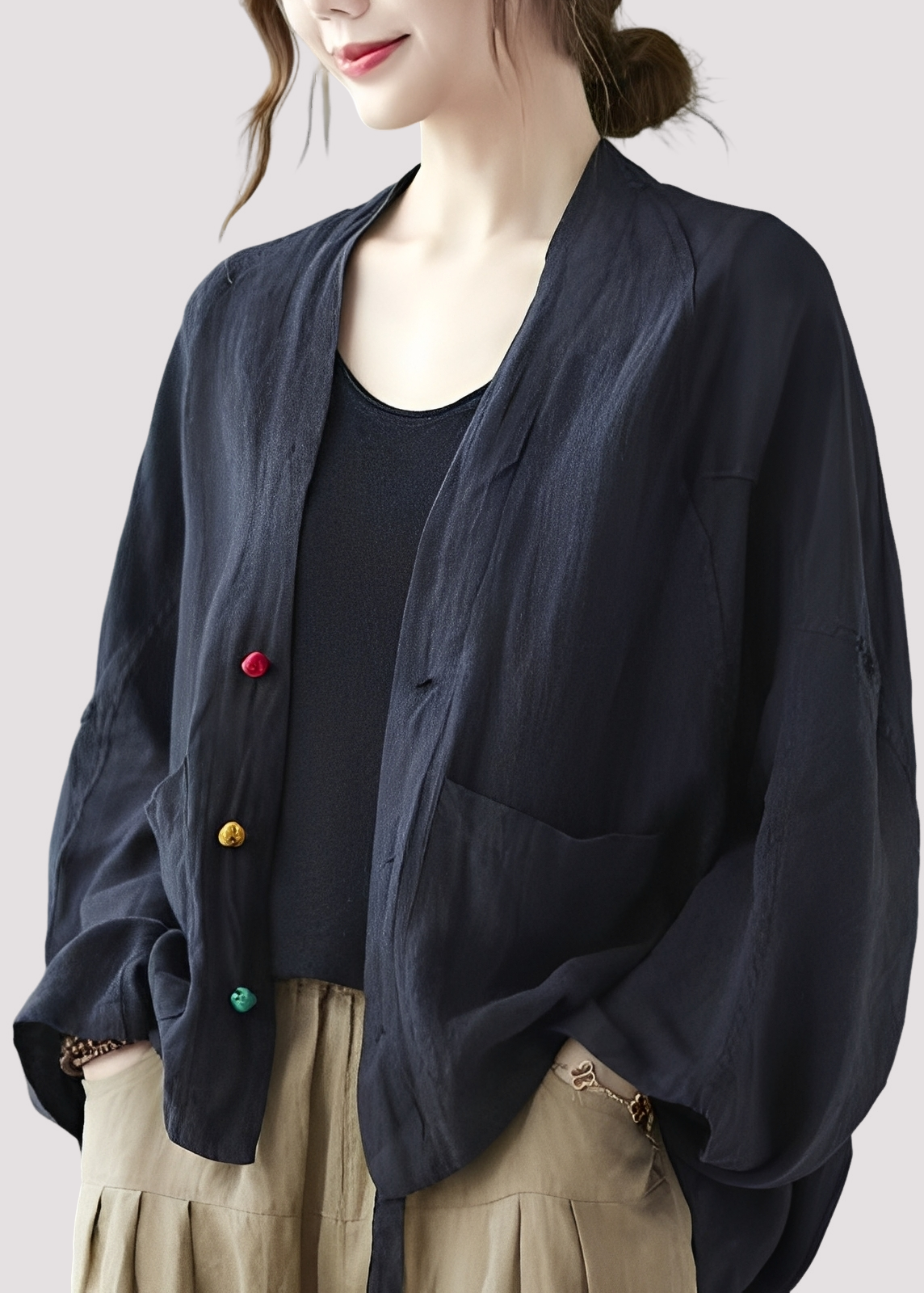 Tilly - Lässiger, weit geschnittener Cardigan mit Taschen für Frauen