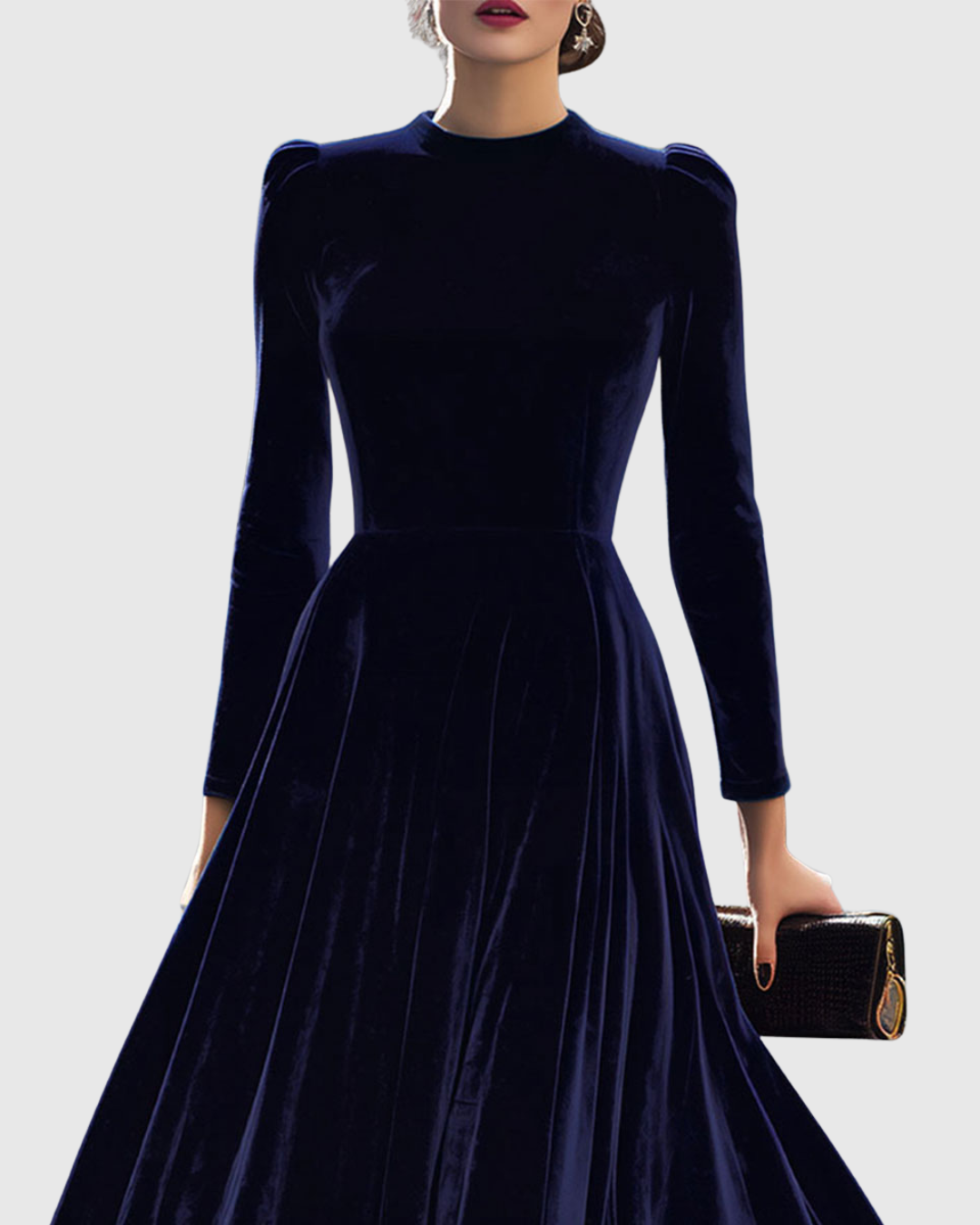 Brianna – Stilvolles Midikleid aus Samt