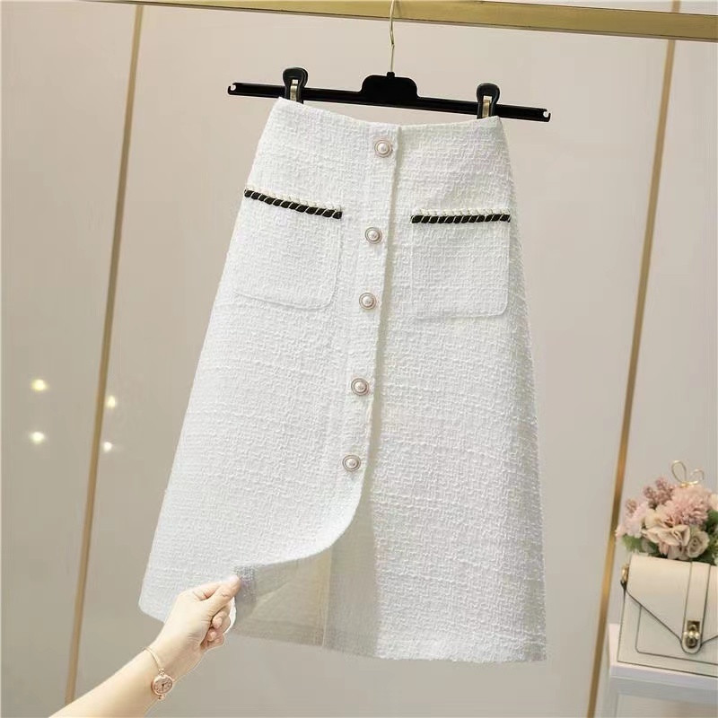 Dorothea - Tweed-A-Linien-Rock mit hohem Bund