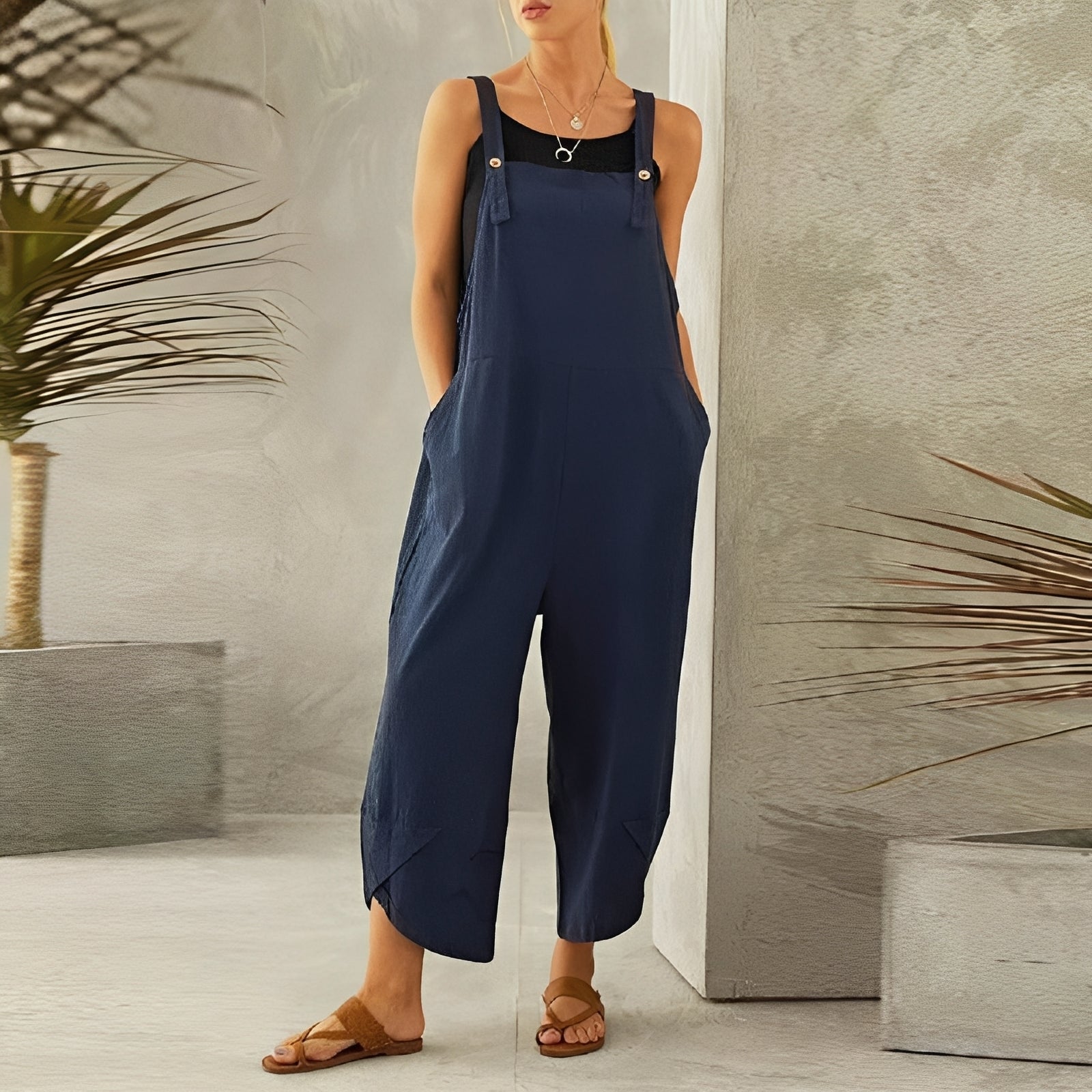Gabrielle - Damen-Jumpsuit mit weitem Bein im lässigen Stil