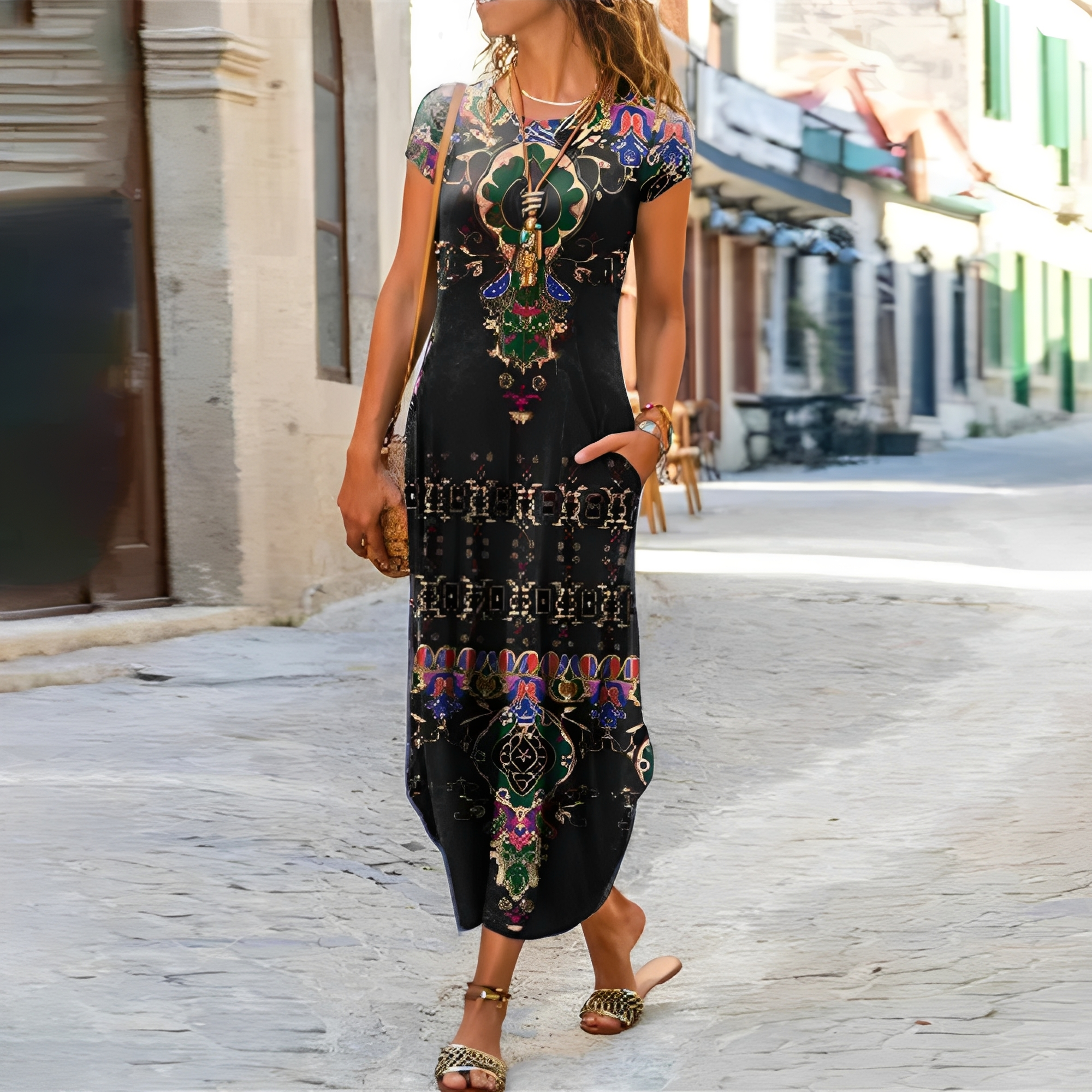 Hollie - Damen Abendkleid mit Blumenmuster