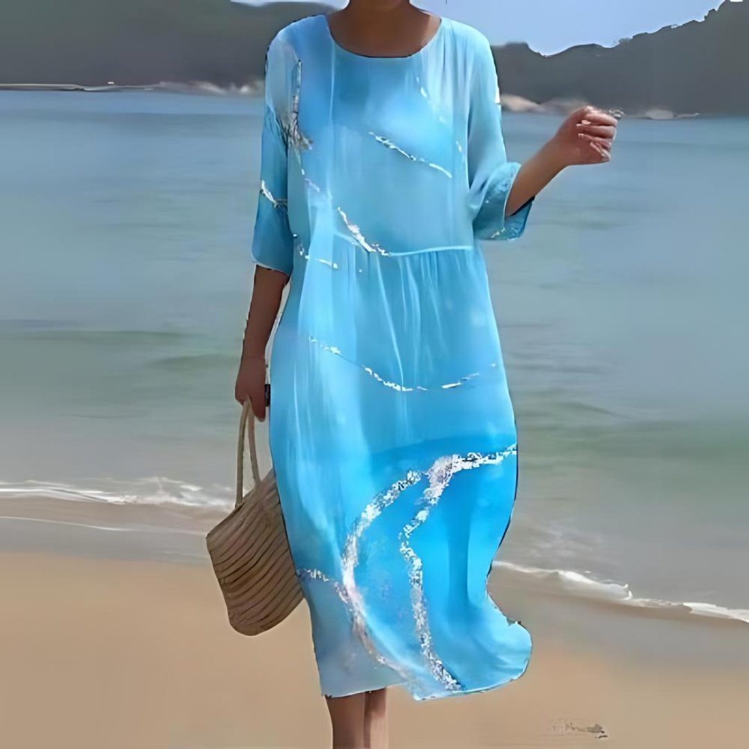 Alina – Fließendes Midi-Kleid