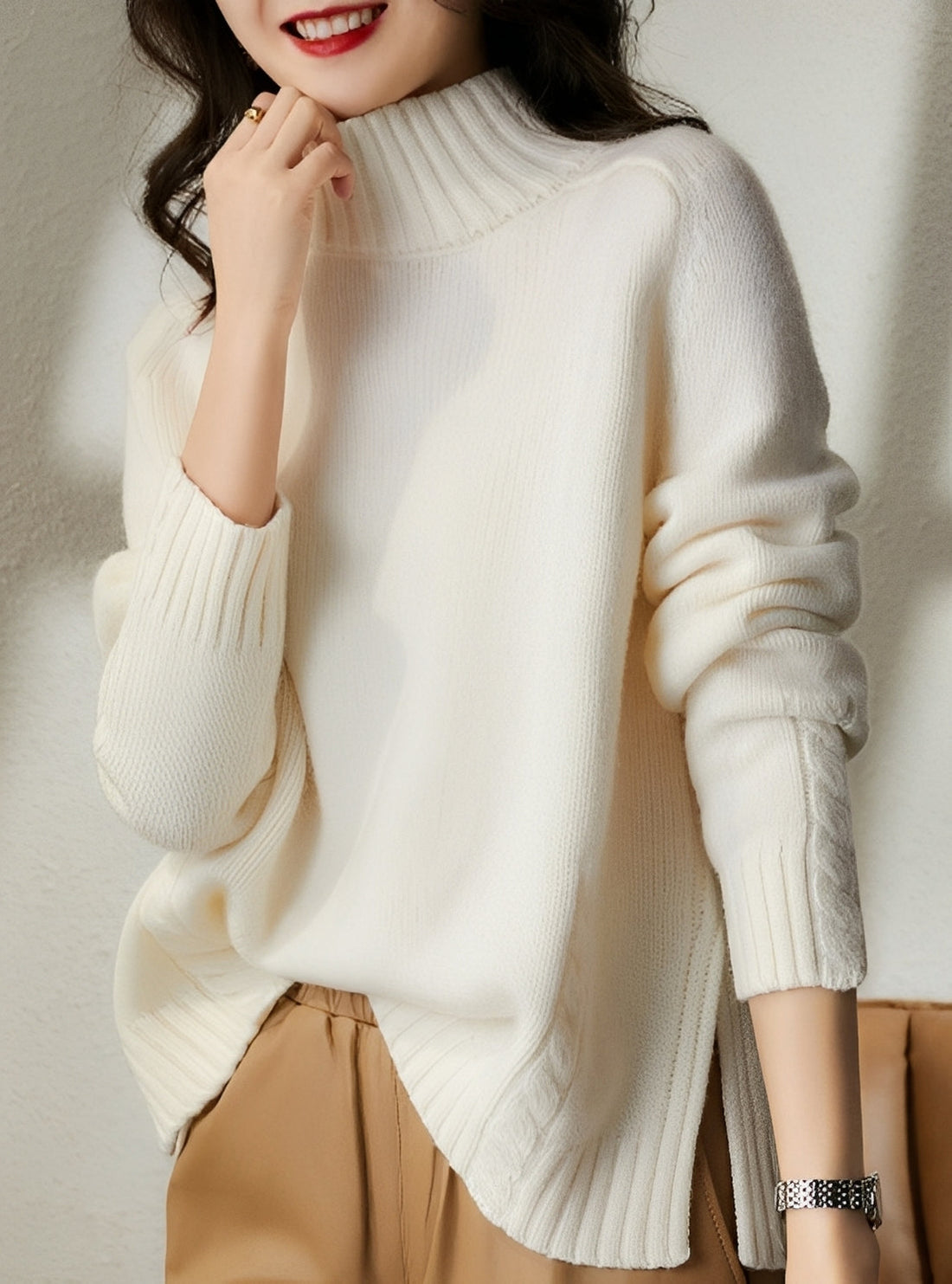 Vanessa - Schicker Wollpullover mit Stehkragen für Damen
