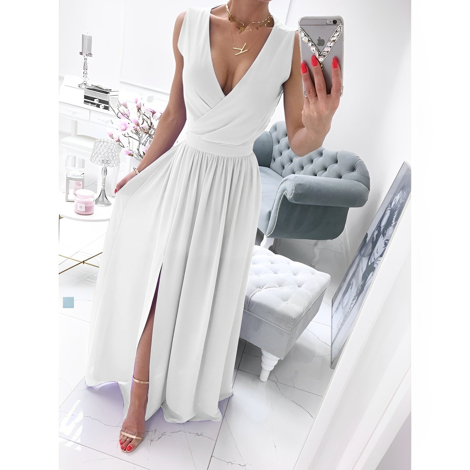 Ärmelloses Damen-Maxikleid