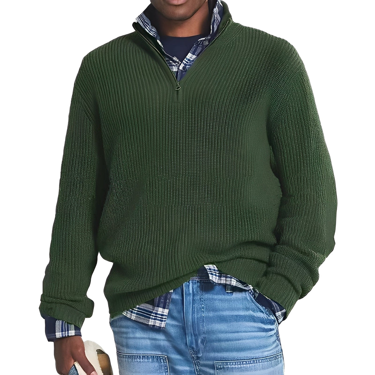 Edward - Zeitgemäßer Pullover mit teilbarem Reißverschluss