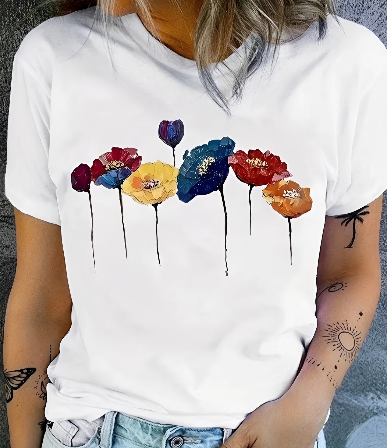 Julia - Elegantes T-Shirt mit Druck für Frauen