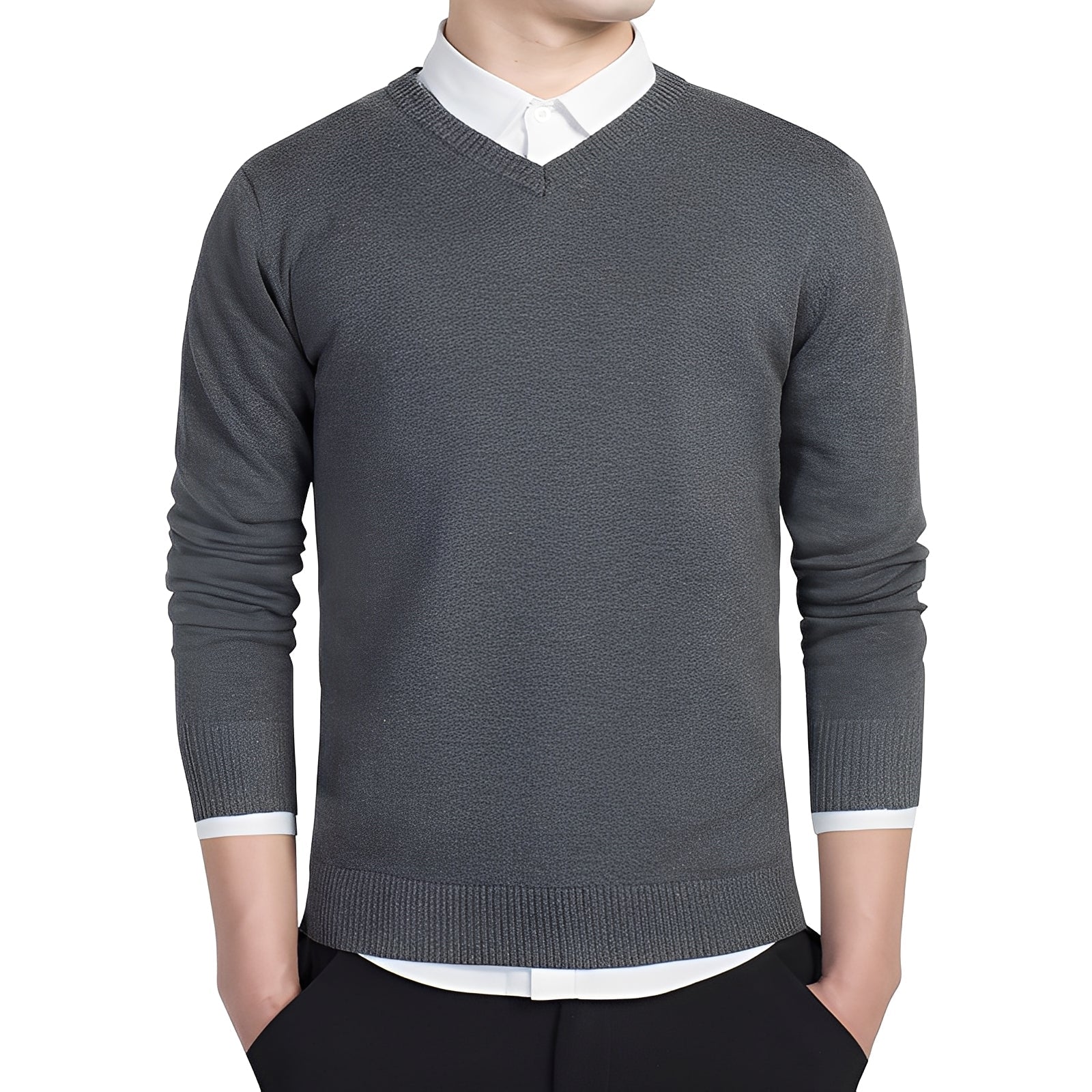Tom – Herrenpullover mit V-Ausschnitt