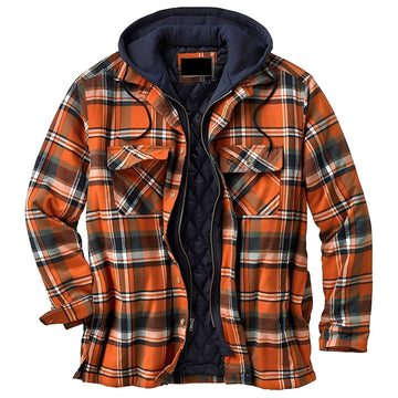 Flynn - Herrenjacke mit Kapuze und klassischem Karomuster