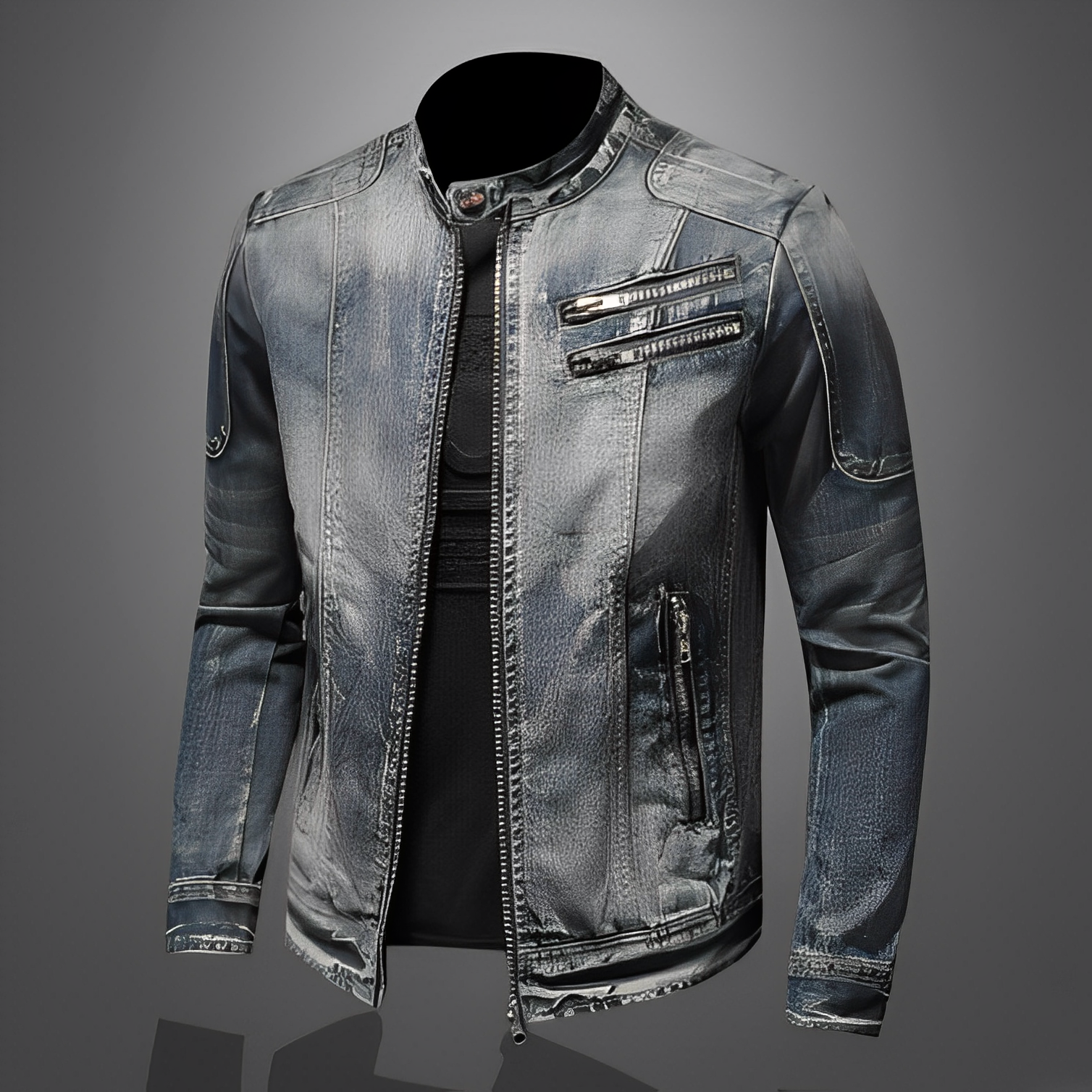 Lucas - Modische Herren-Jeansjacke mit Taschen