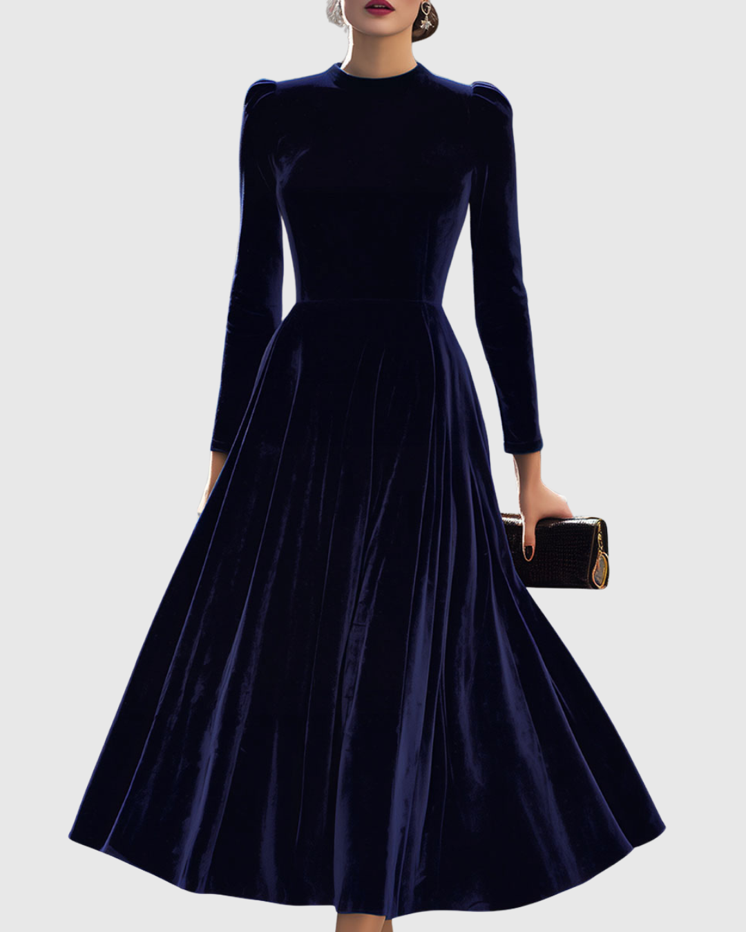Brianna – Stilvolles Midikleid aus Samt
