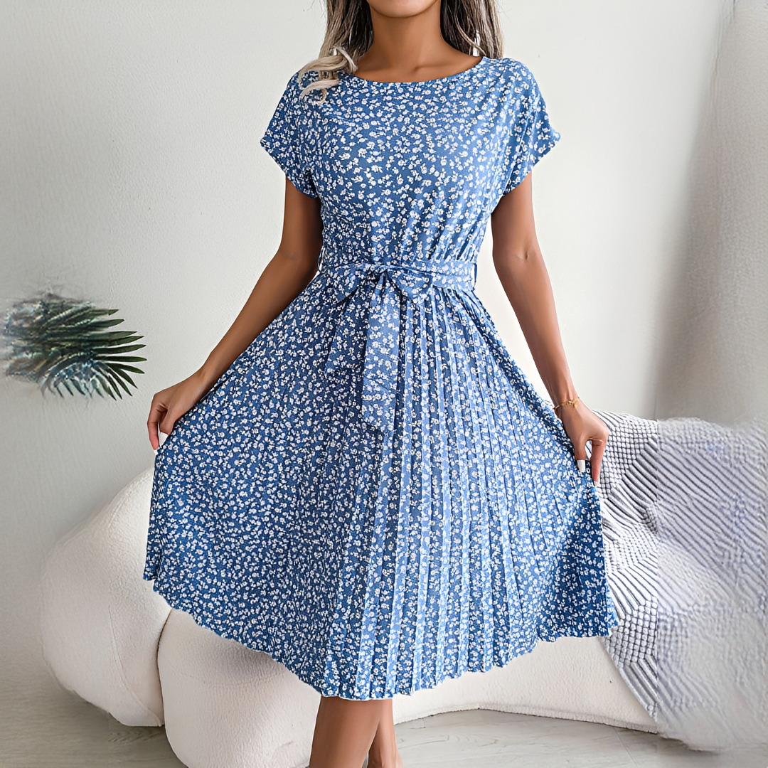 Lyka - Elegantes kurzärmeliges Sommerkleid für Frauen