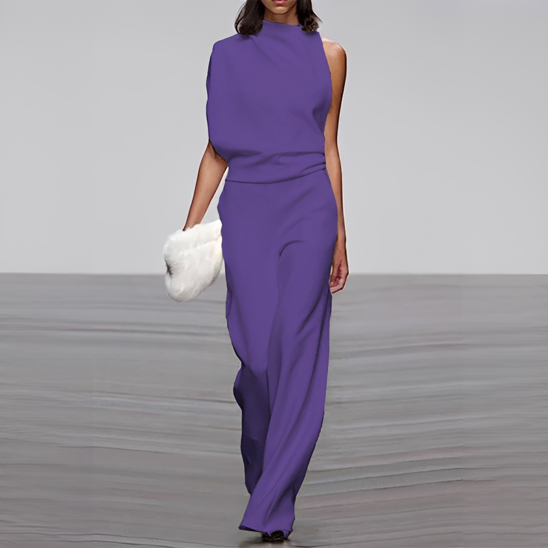 Noviem - Eleganter Jumpsuit mit Rundhalsausschnitt für Frauen