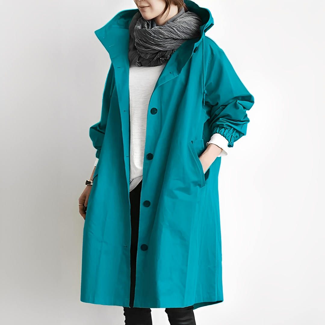 Kyla - Komfortabler Trenchcoat mit Kapuze für Damen