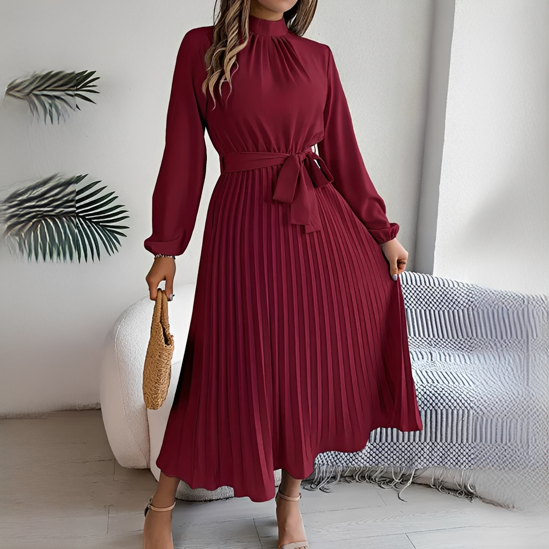 Jessy - Plissiertes Langarmkleid für Frauen