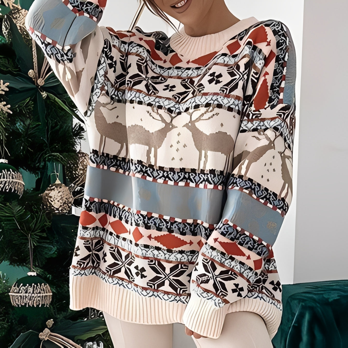Rosemary - Stilvoller, warmer Weihnachtspullover für Damen