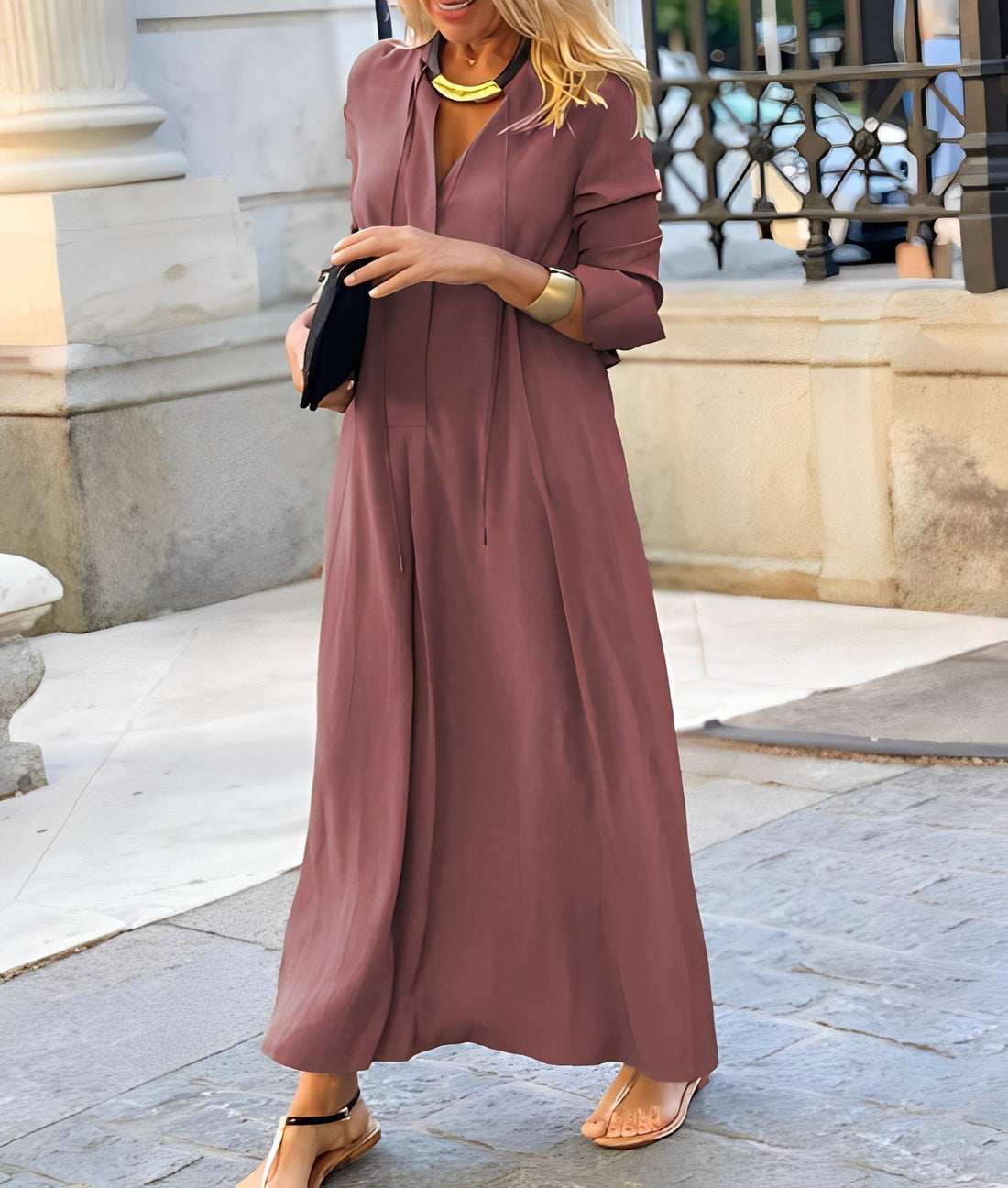Nicole - Bequemes, locker geschnittenes Maxikleid für Damen