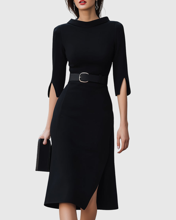Sachiko - Minimalistisches Midi-Kleid
