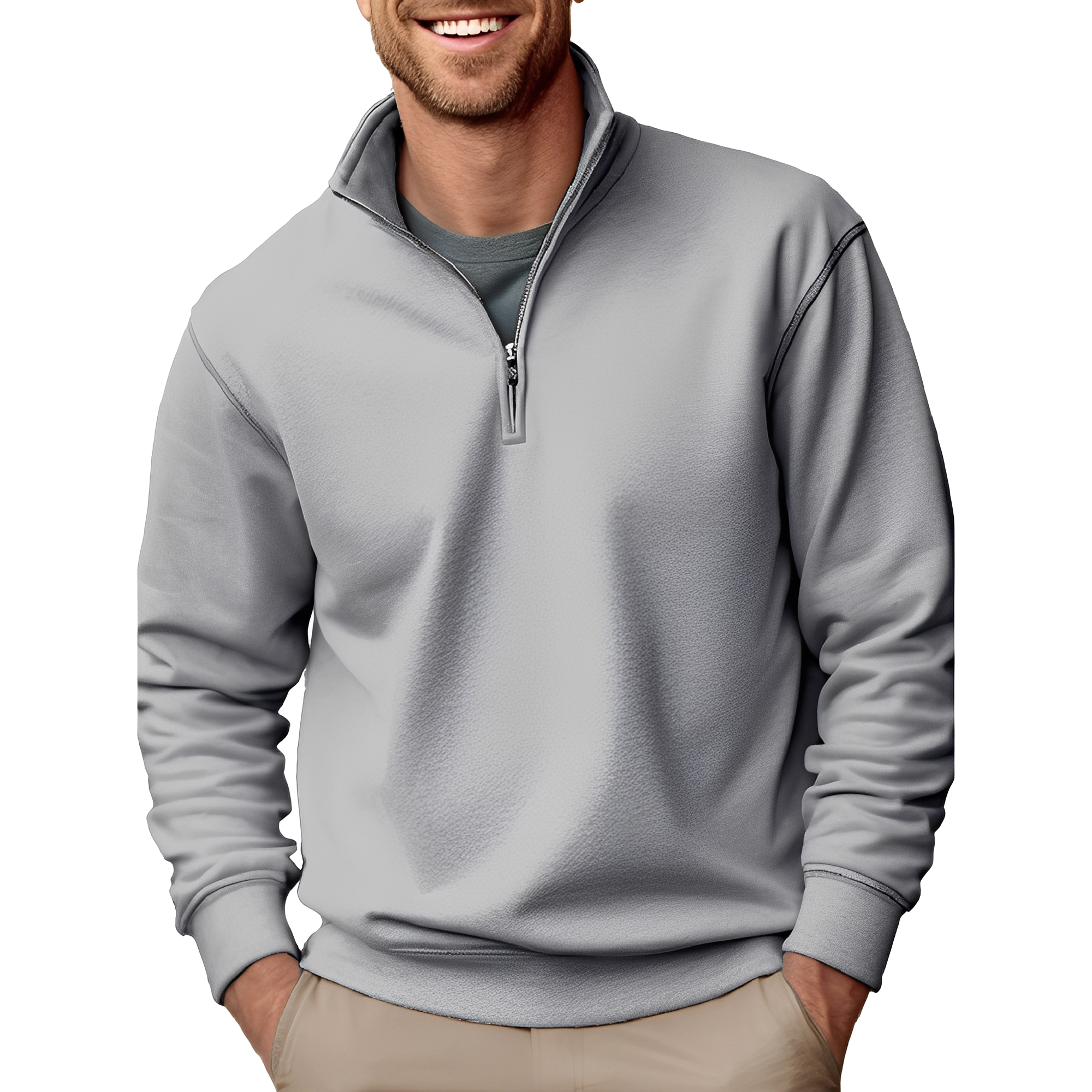 Edgar - Lässiger, leichter Pullover mit Reißverschluss für Herren