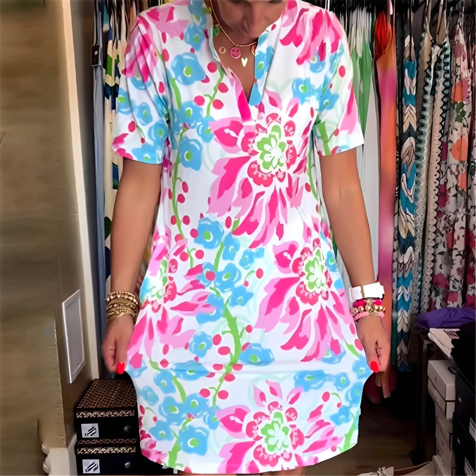 Abbie - Elegantes Kleid mit floralem Muster für Frauen