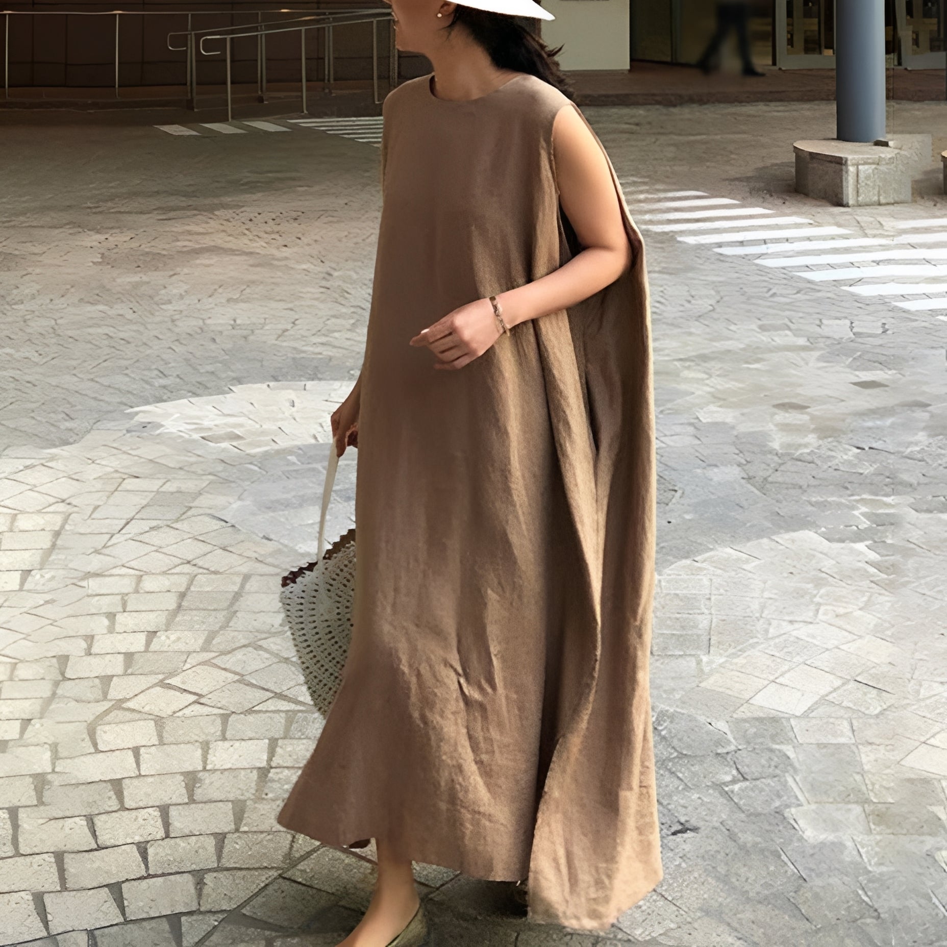 Carly - Lässiges, ärmelloses Plisseekleid für Frauen
