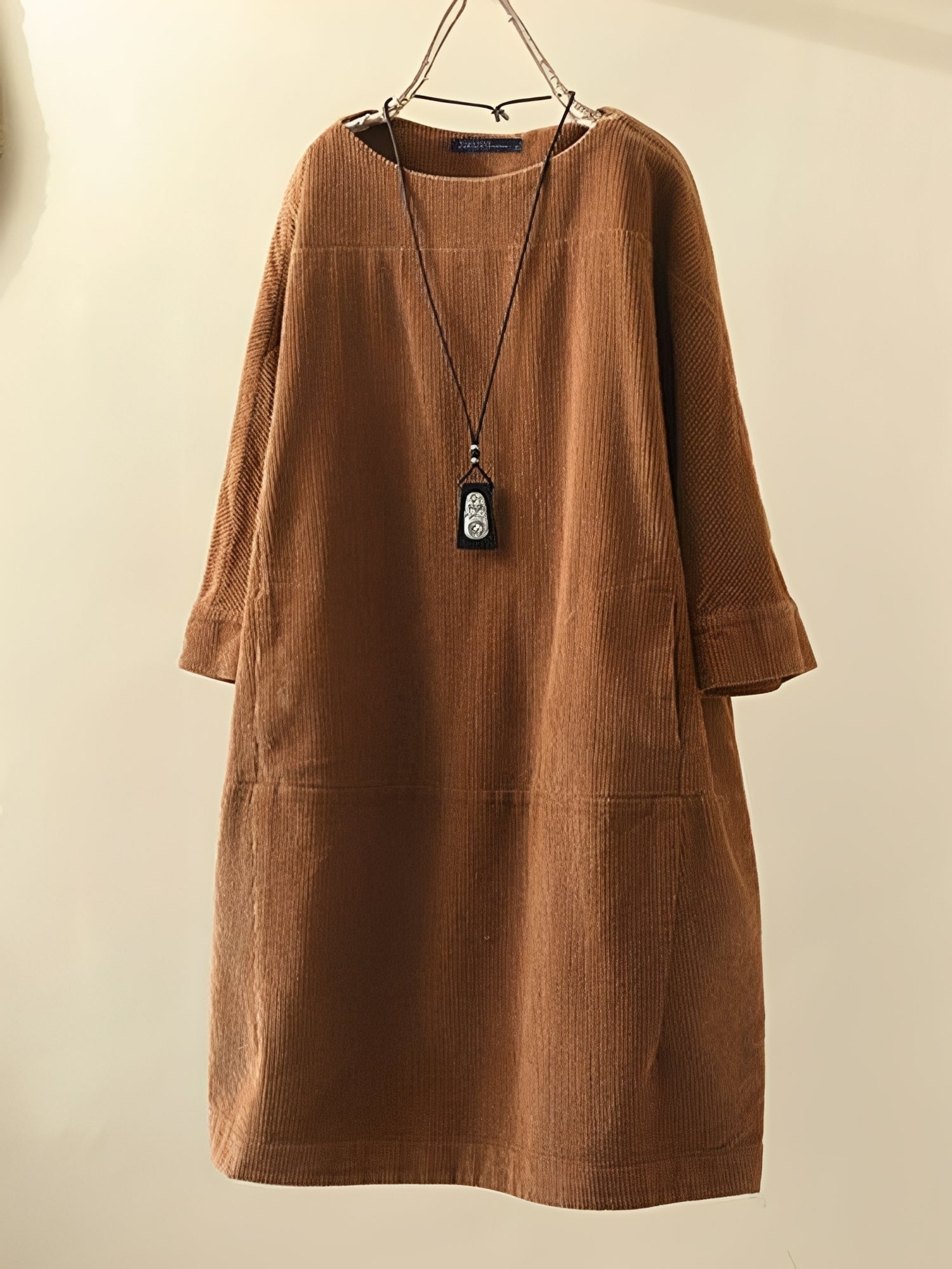 Ellen - Bequemes Cord-A-Linien-Kleid für Damen