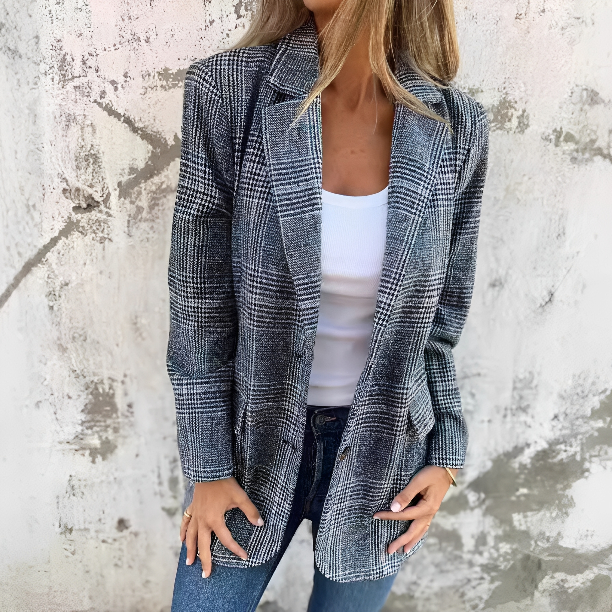 Ellen - Damenblazer mit Karomuster für formelle Anlässe