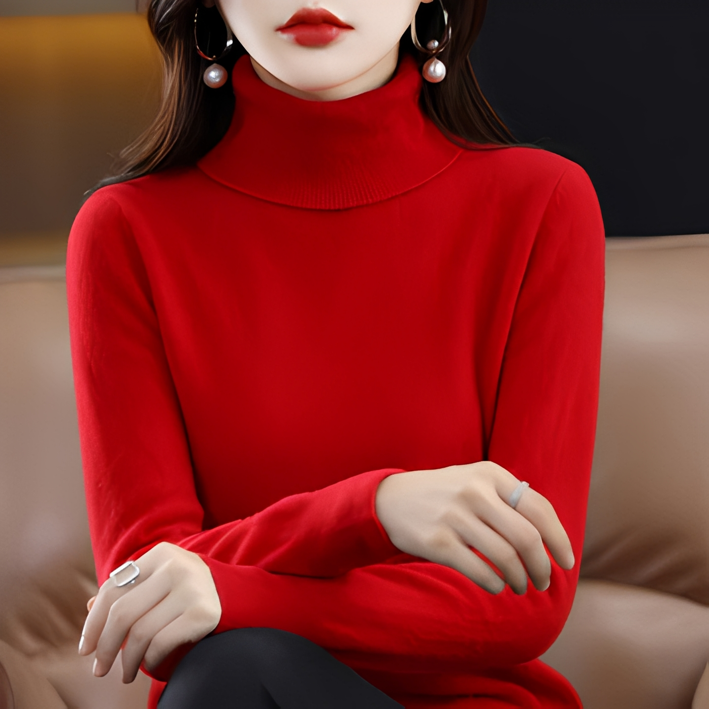 Katerly - Damen Rollkragenpullover für den Winter