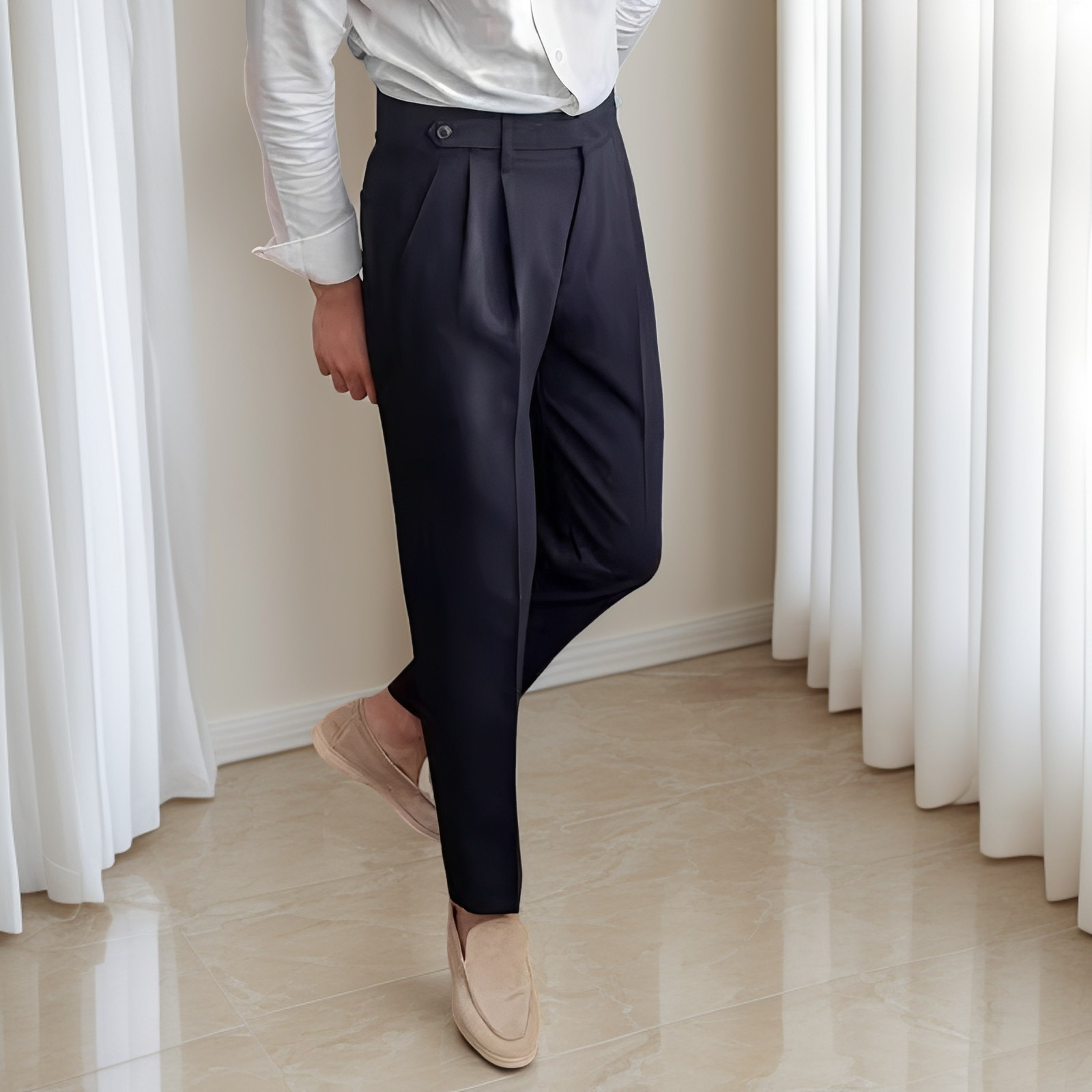 Kristian - Elegante Plissee-Hose mit Schnalle für Herren